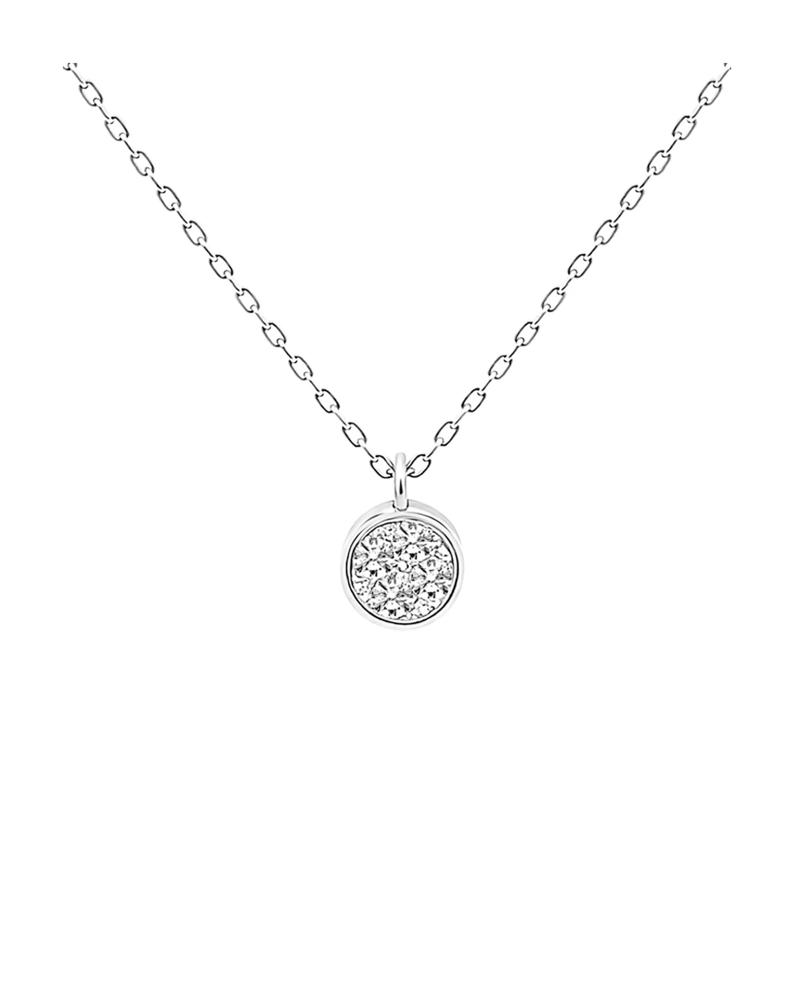 COLLIER EN ARGENT AVEC PENDENTIF ROND ET PIERRES - Image 4