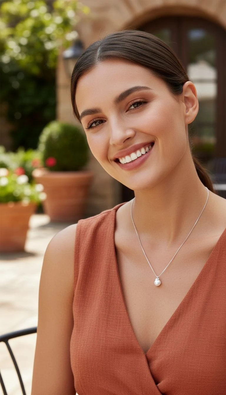 COLLIER EN ARGENT AVEC PERLE BLANCHE - Image 2