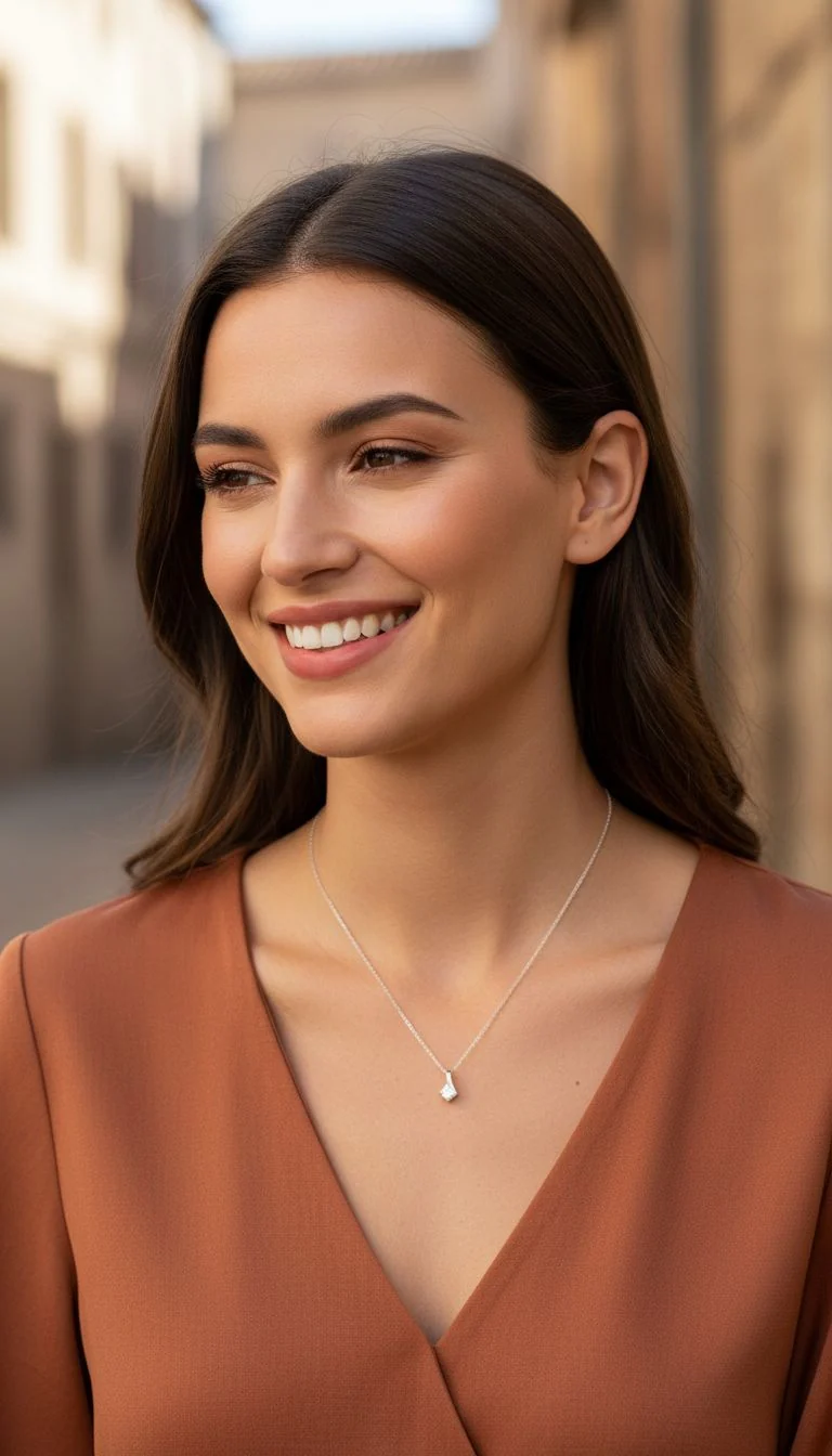 COLLIER EN ARGENT BOUCLE AVEC SOLITAIRE - Image 2