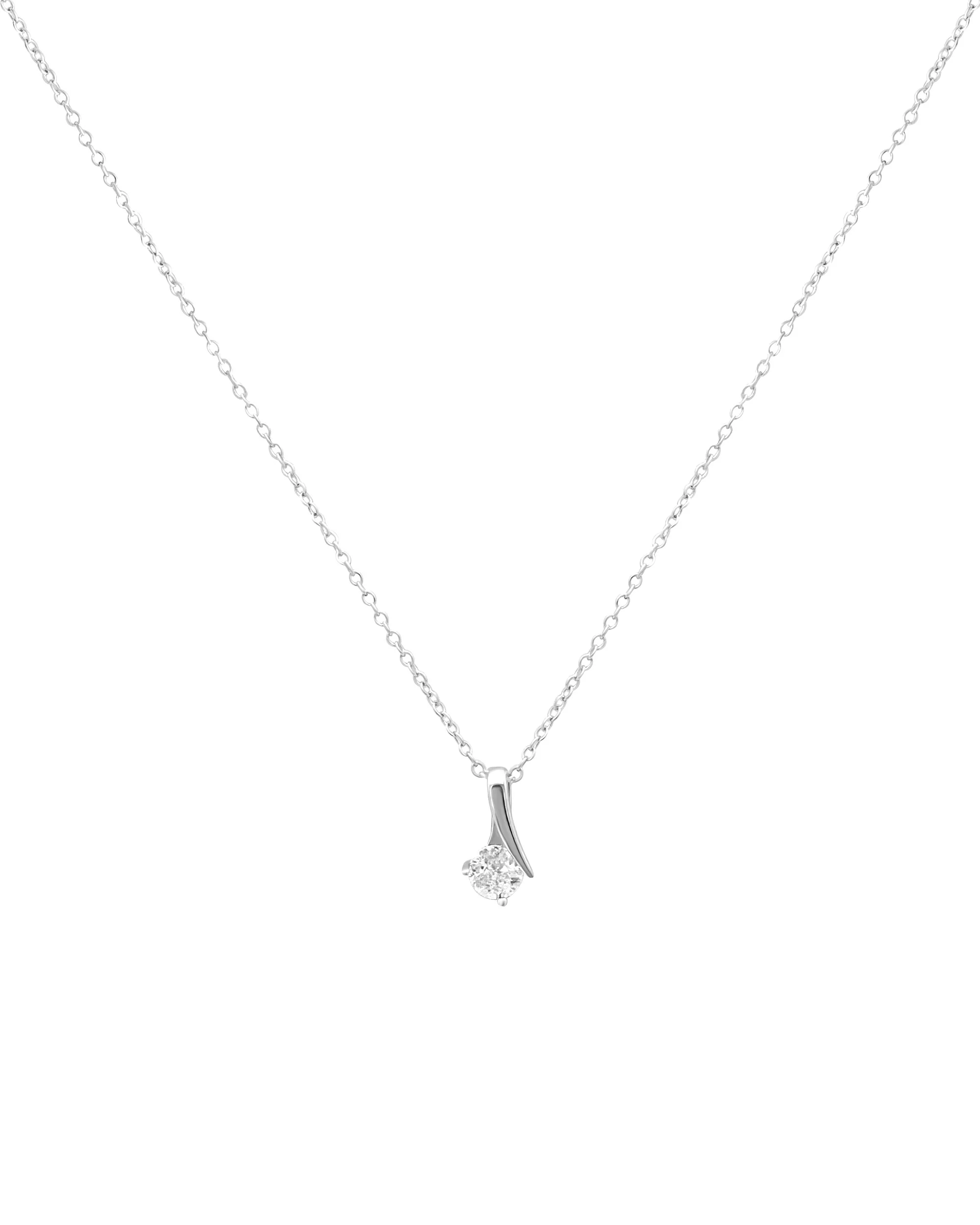 COLLIER EN ARGENT BOUCLE AVEC SOLITAIRE - Image 3