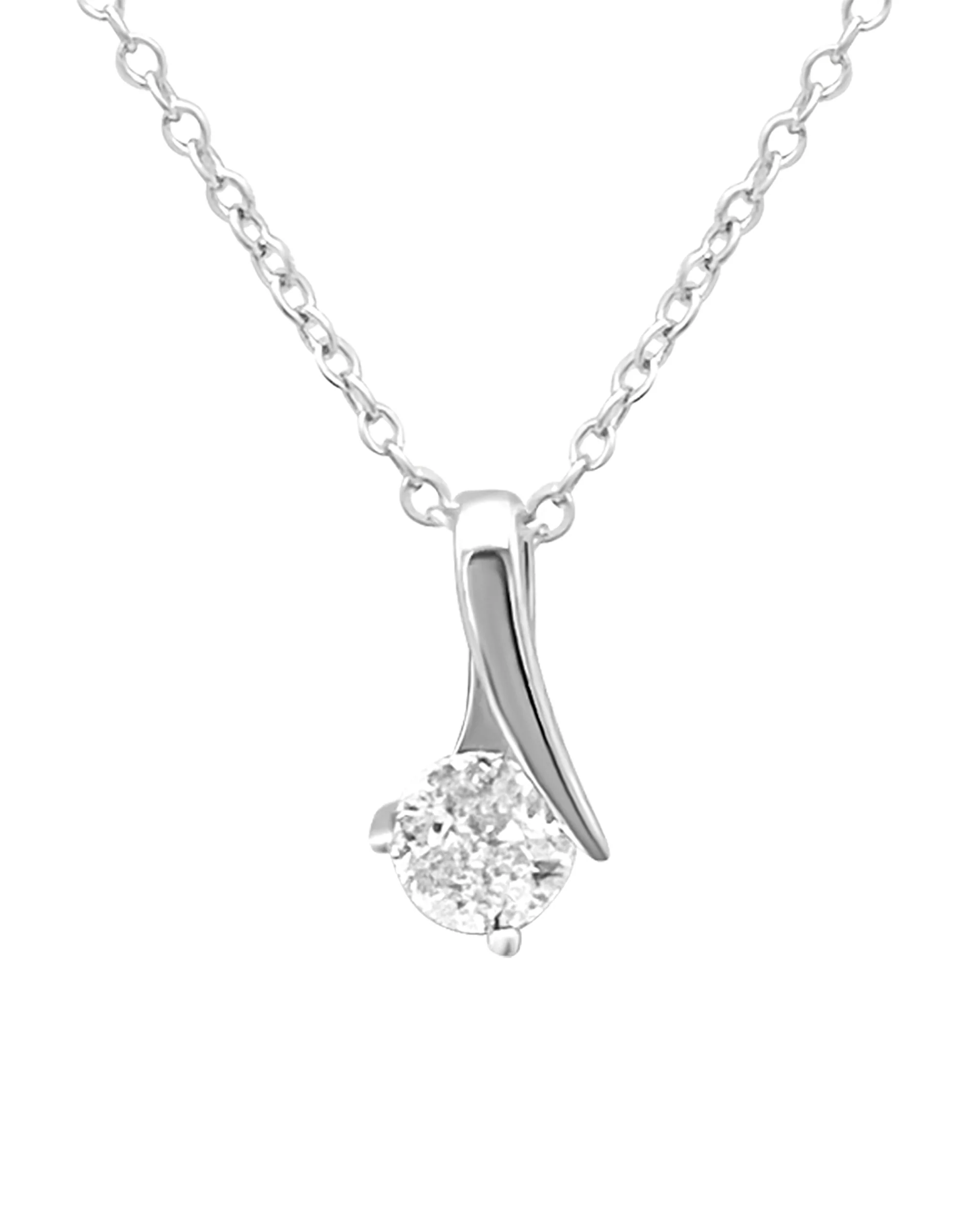 COLLIER EN ARGENT BOUCLE AVEC SOLITAIRE - Image 4