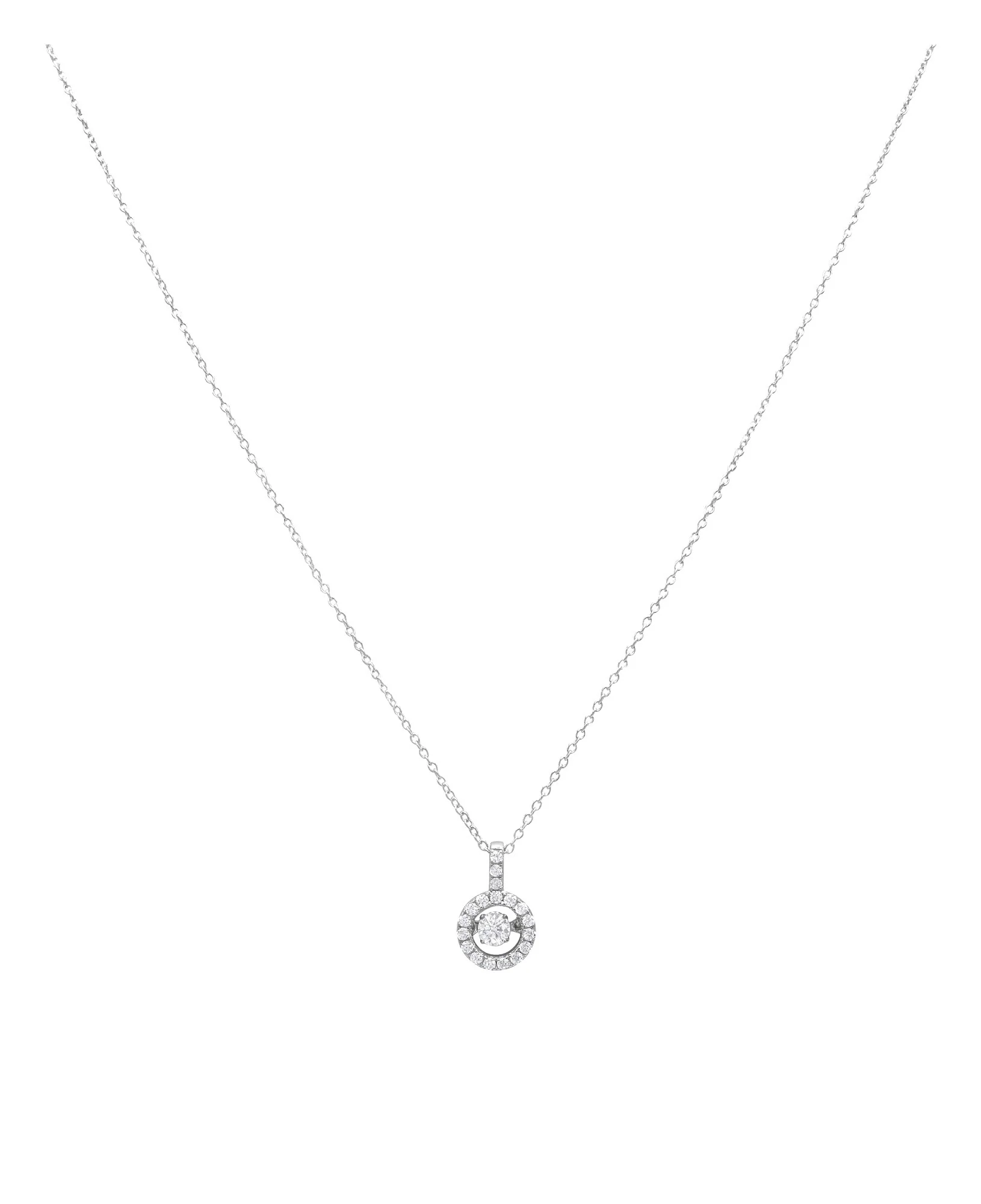 COLLIER EN ARGENT CERCLE SERTI DE PIERRES ET SOLITAIRE - Image 3