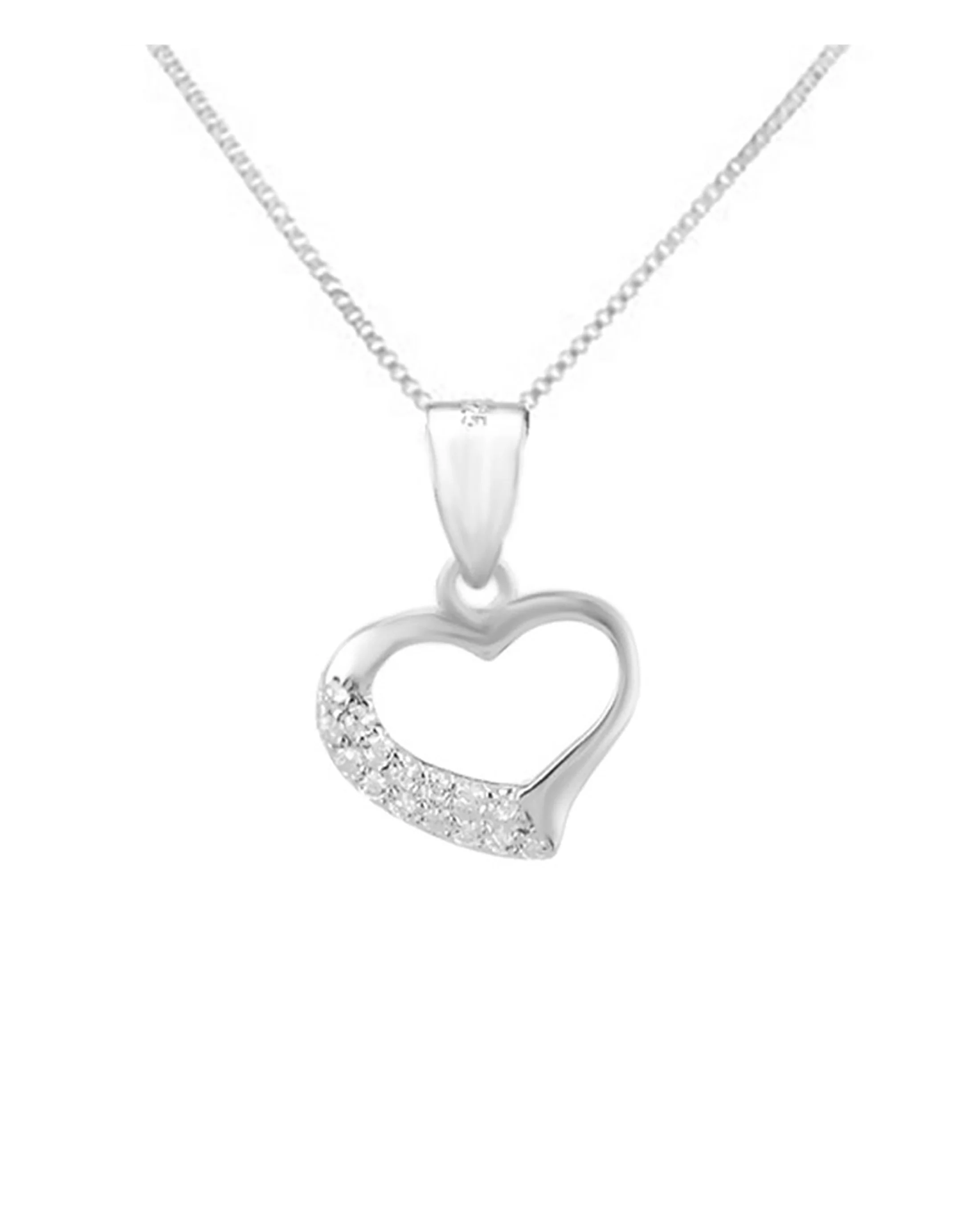 COLLIER EN ARGENT COEUR AVEC PIERRES - Image 4