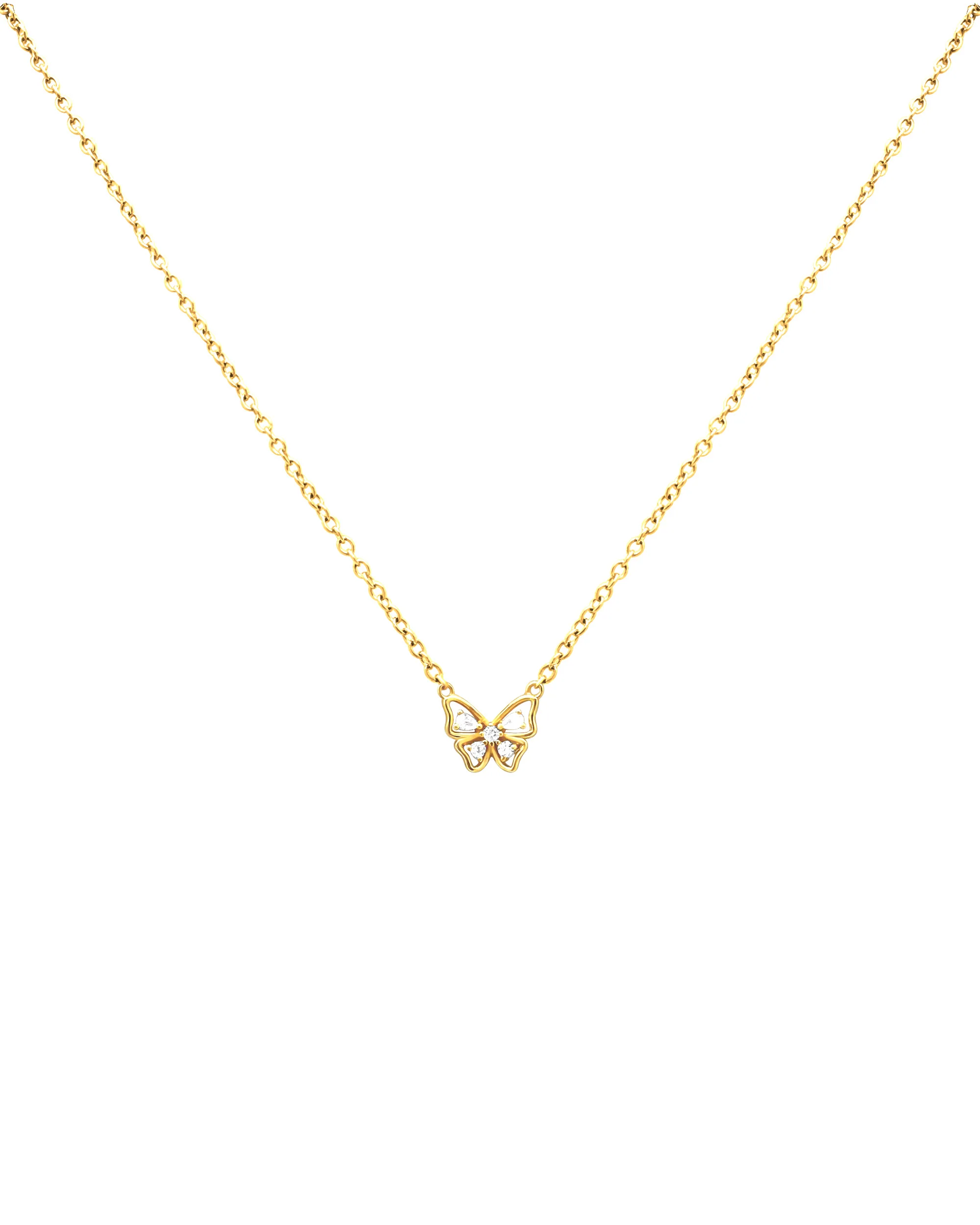 COLLIER EN ARGENT DORE PAPILLON AVEC ZIRCONIUM - Image 3