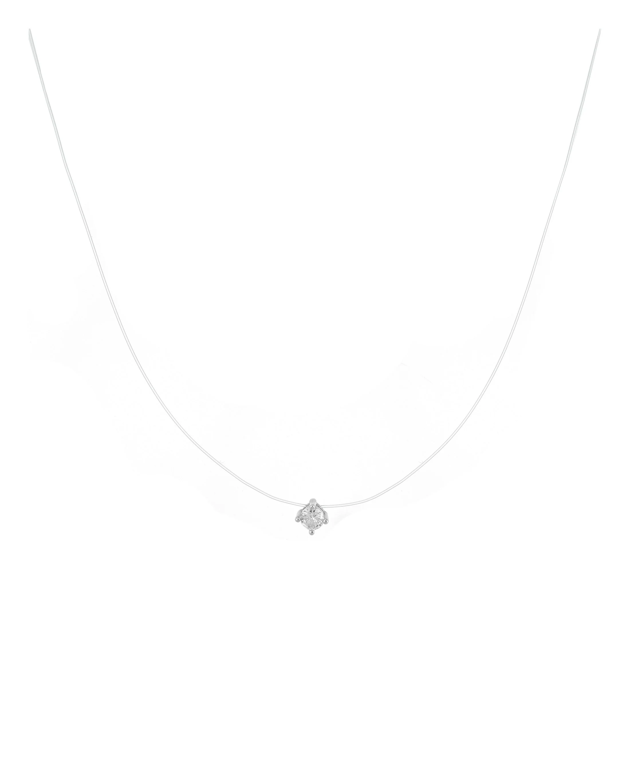 COLLIER EN ARGENT FIL DE NYLON SOLITAIRE - Image 3
