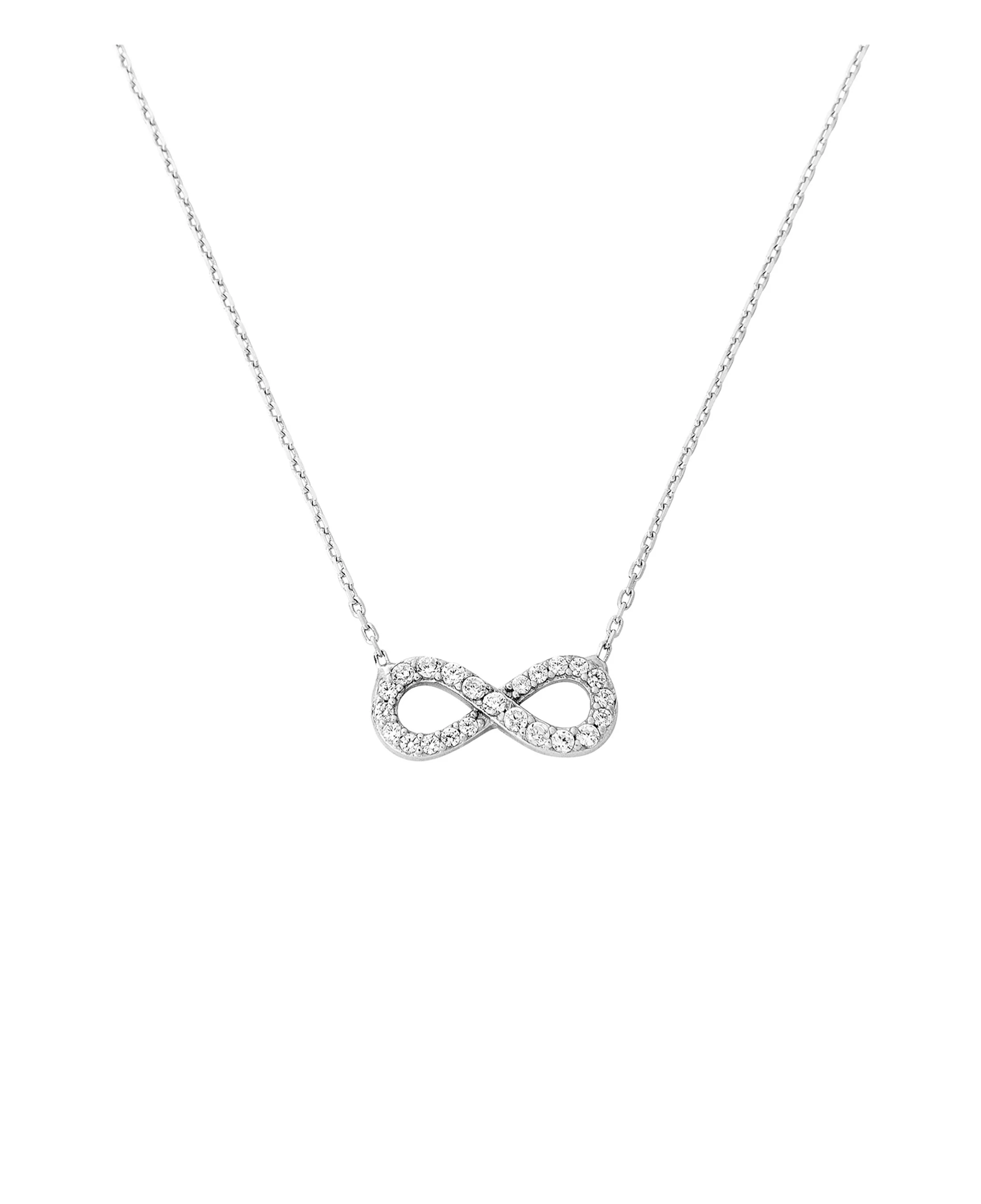 COLLIER EN ARGENT INFINI AVEC PIERRES