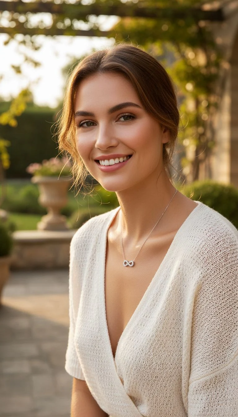COLLIER EN ARGENT INFINI AVEC PIERRES - Image 2