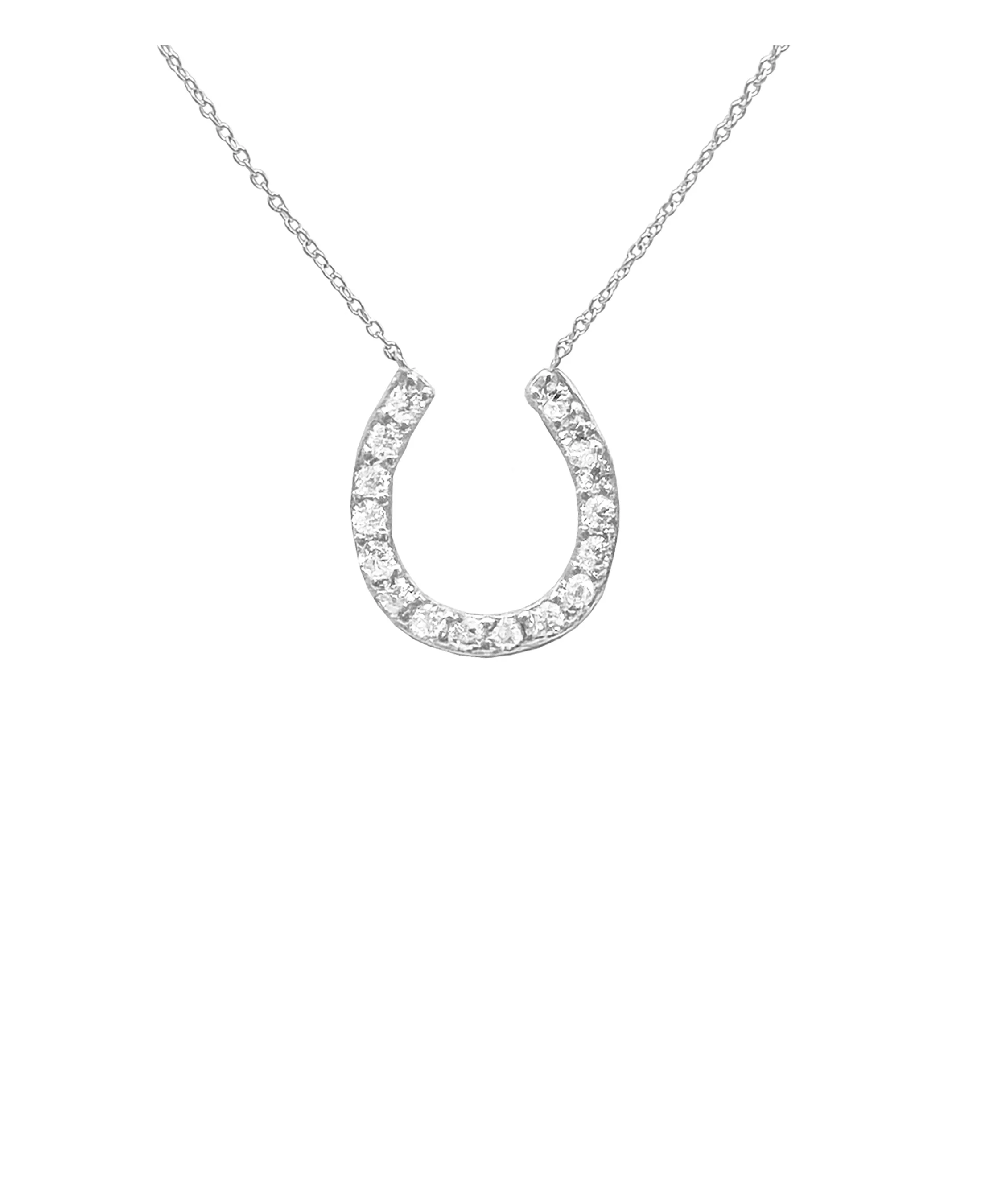 COLLIER EN ARGENT MOTIF FER A CHEVAL AVEC PIERRES - Image 4