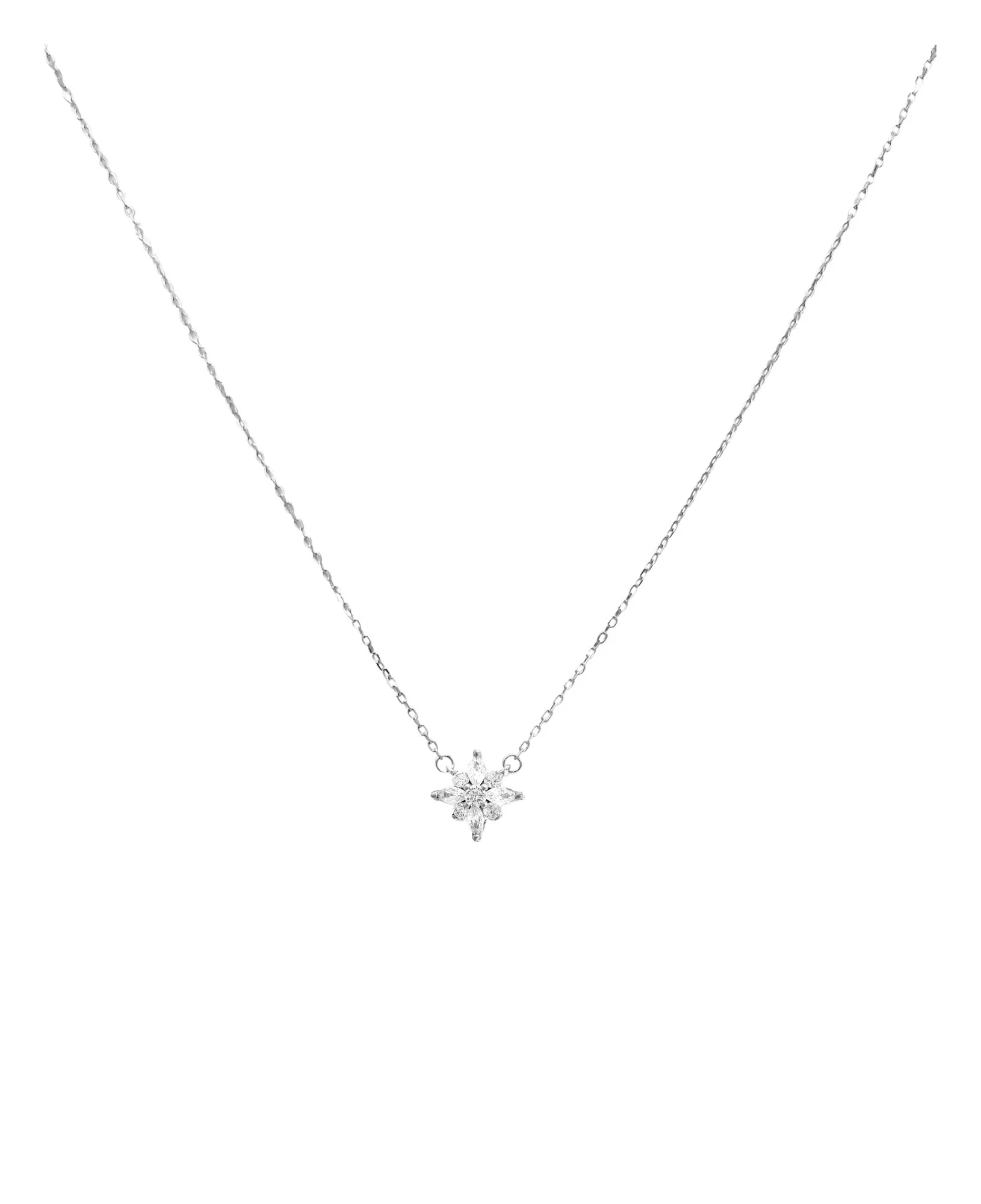 COLLIER EN ARGENT MOTIF FLEUR AVEC PIERRES - Image 3