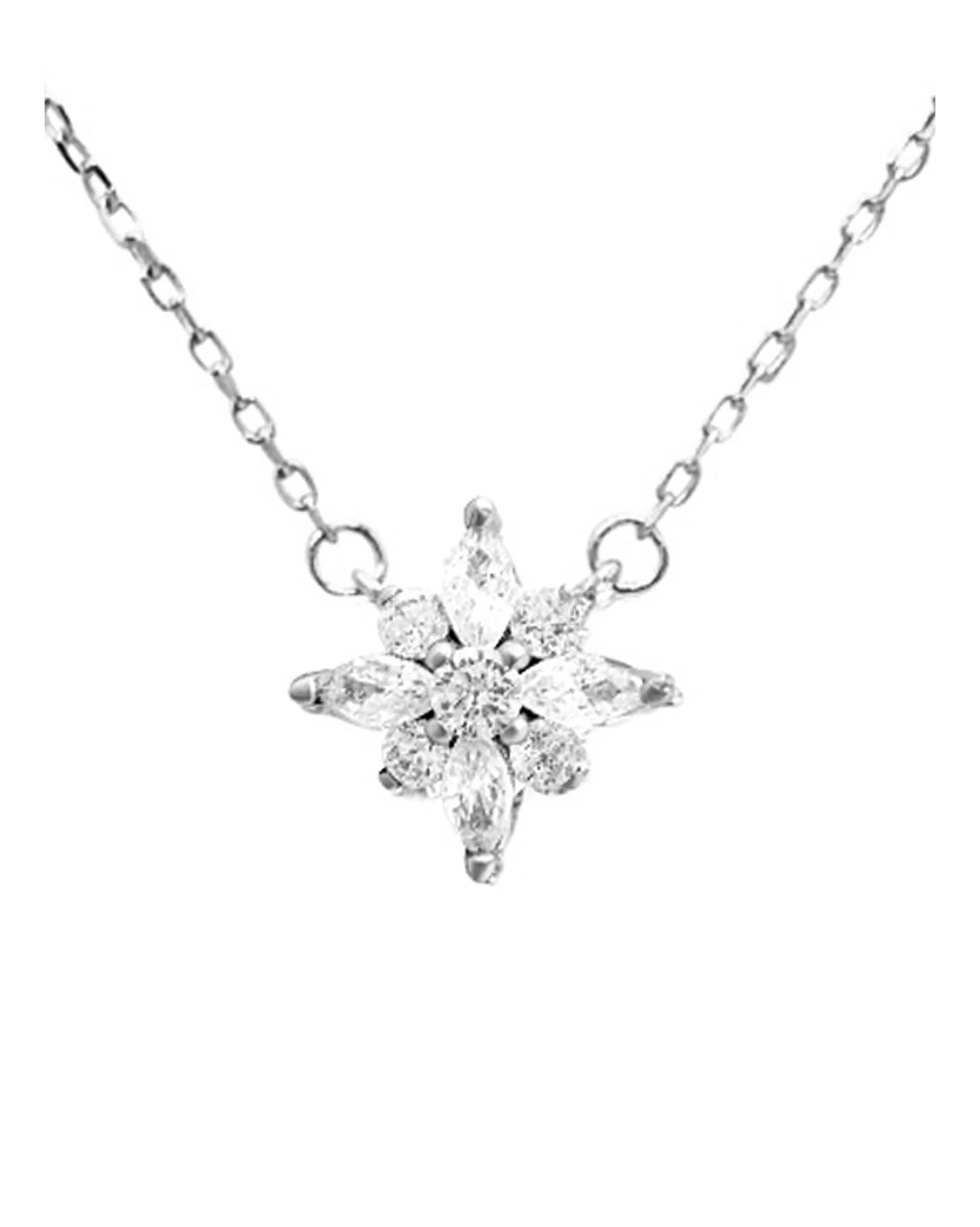 COLLIER EN ARGENT MOTIF FLEUR AVEC PIERRES - Image 4
