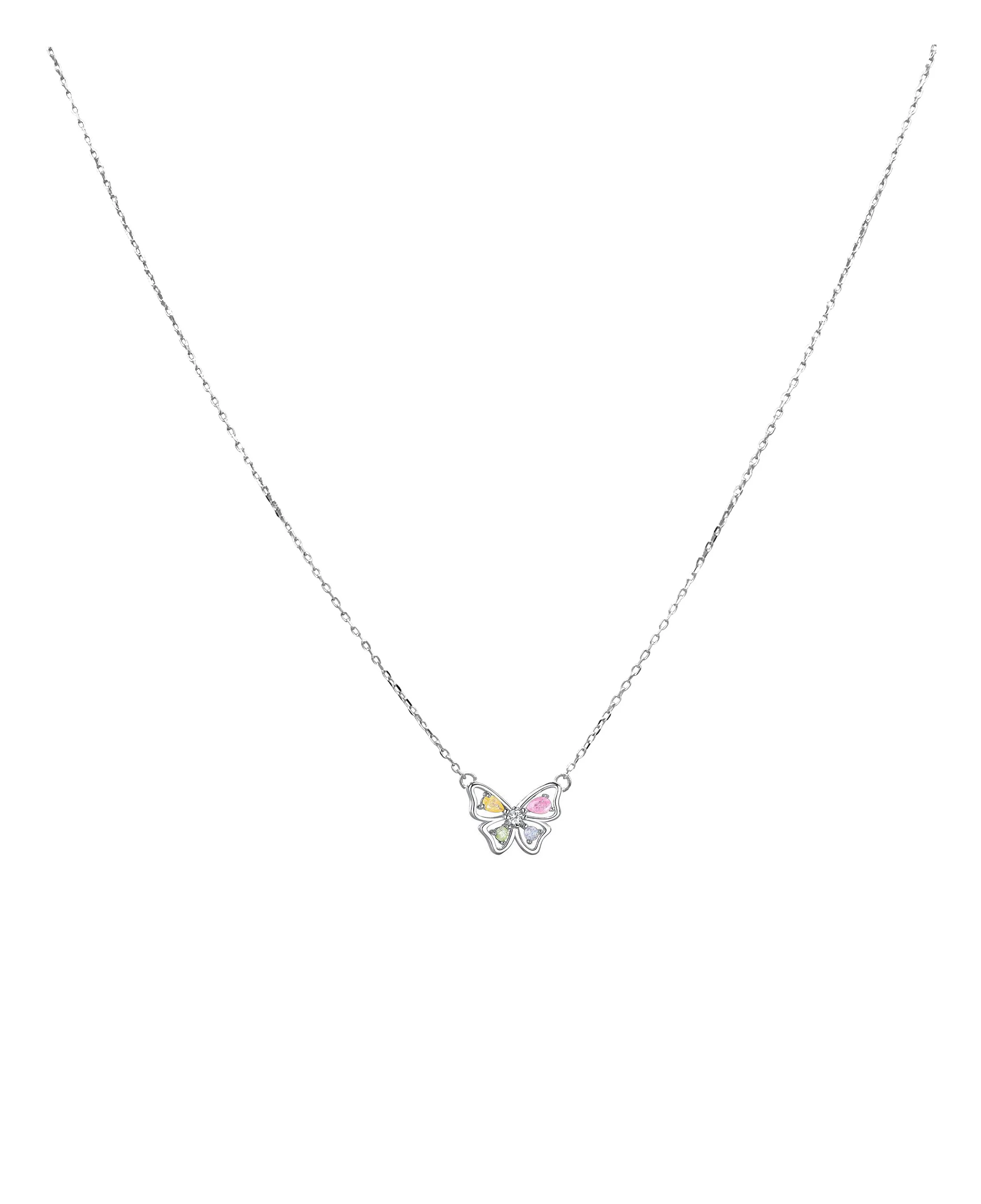 COLLIER EN ARGENT PAPILLON MULTICOLORE - Image 3