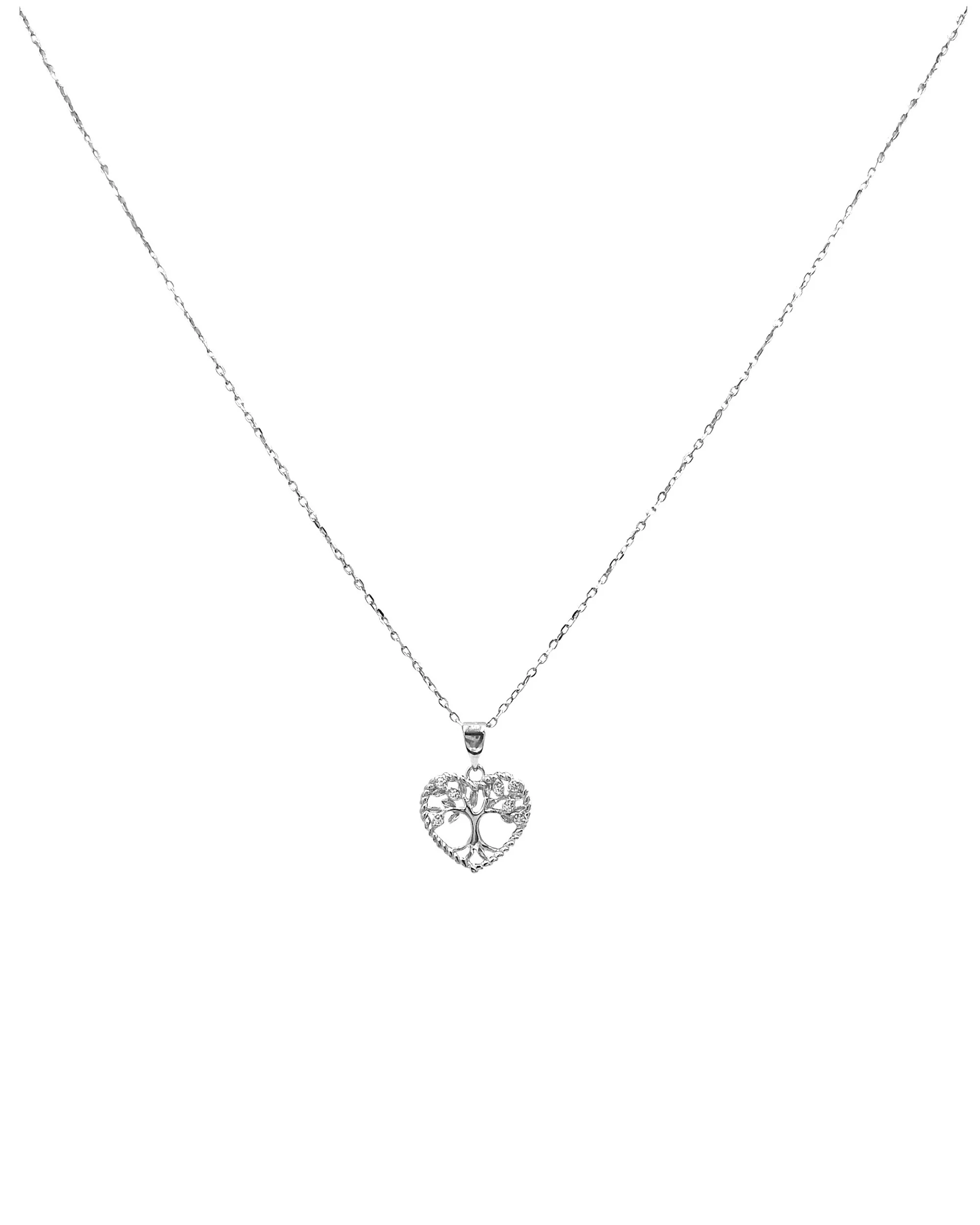 COLLIER EN ARGENT PENDENTIF COEUR AVEC ARBRE DE VIE ET PIERRES - Image 3