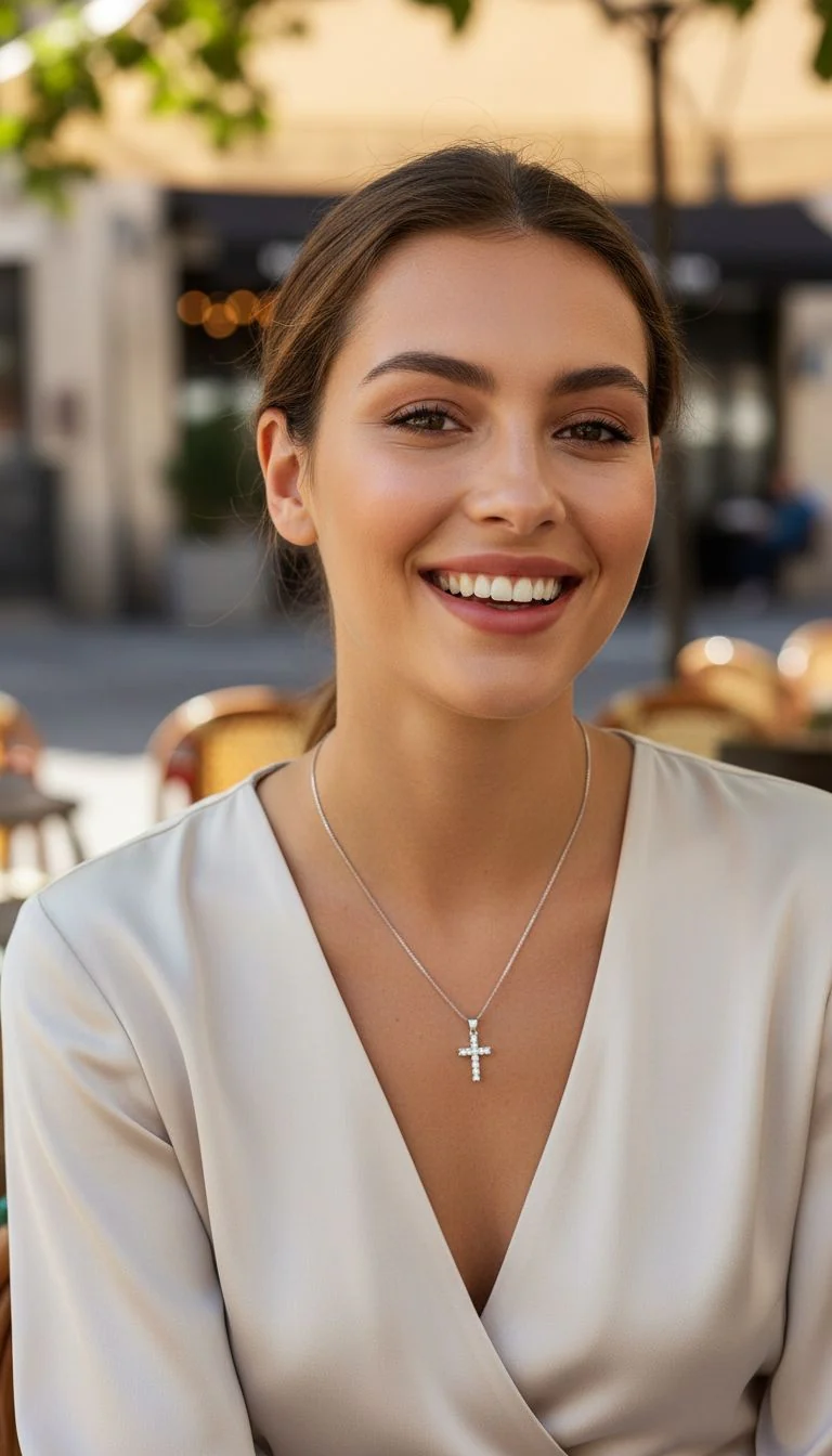 COLLIER EN ARGENT PENDENTIF CROIX - Image 2
