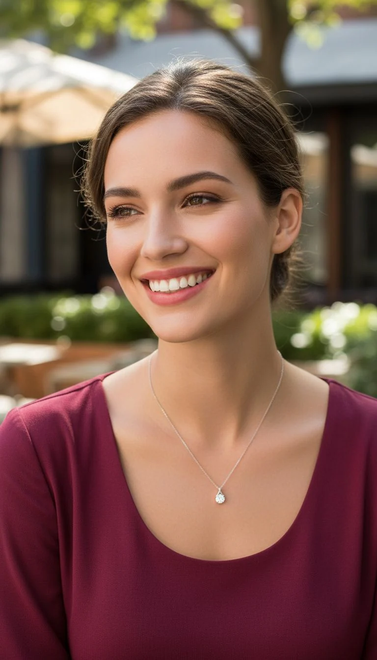 COLLIER EN ARGENT PENDENTIF FLOCHE AVEC SOLITAIRE - Image 2