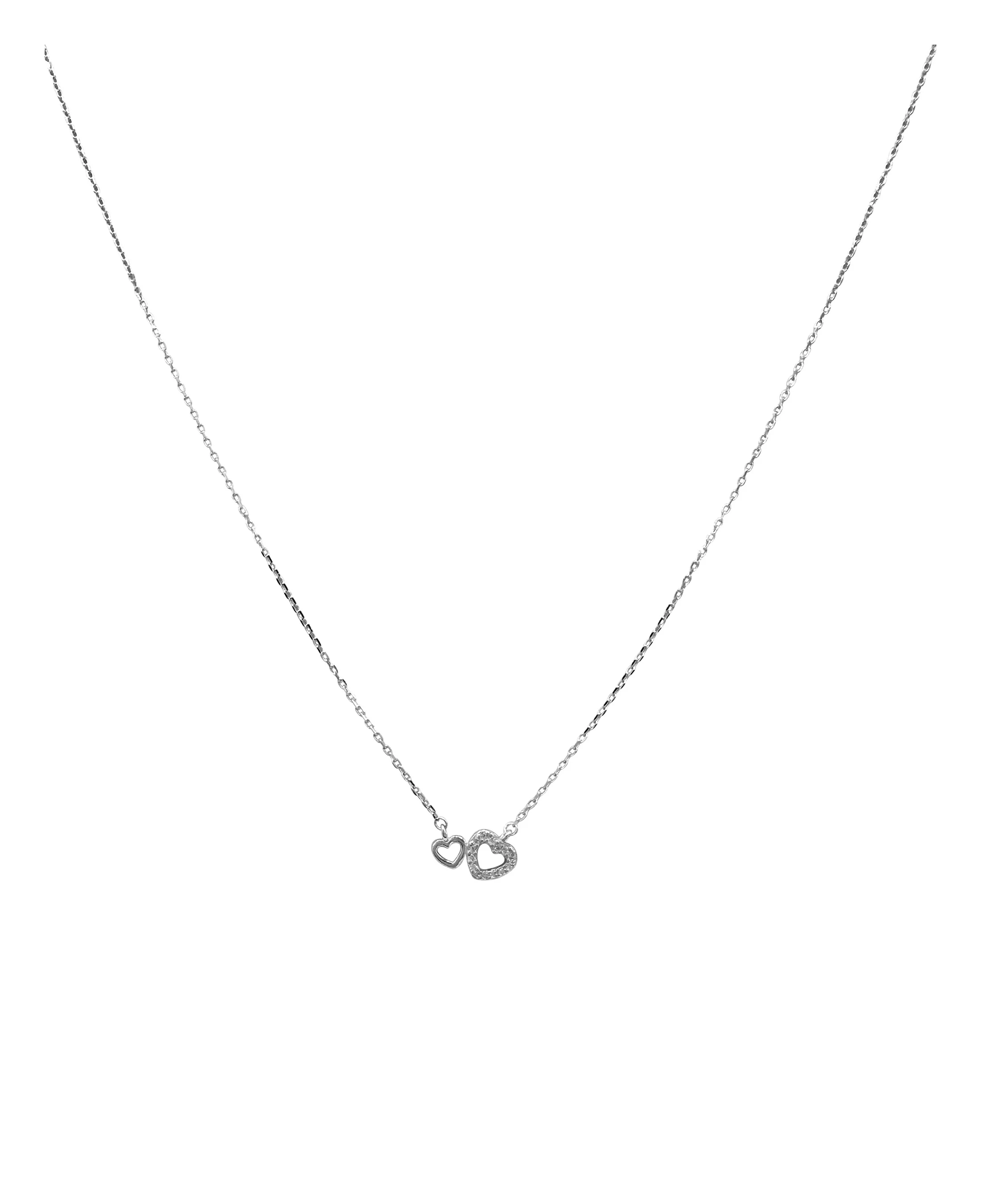 COLLIER EN ARGENT PETITS COEURS AVEC PIERRES - Image 3