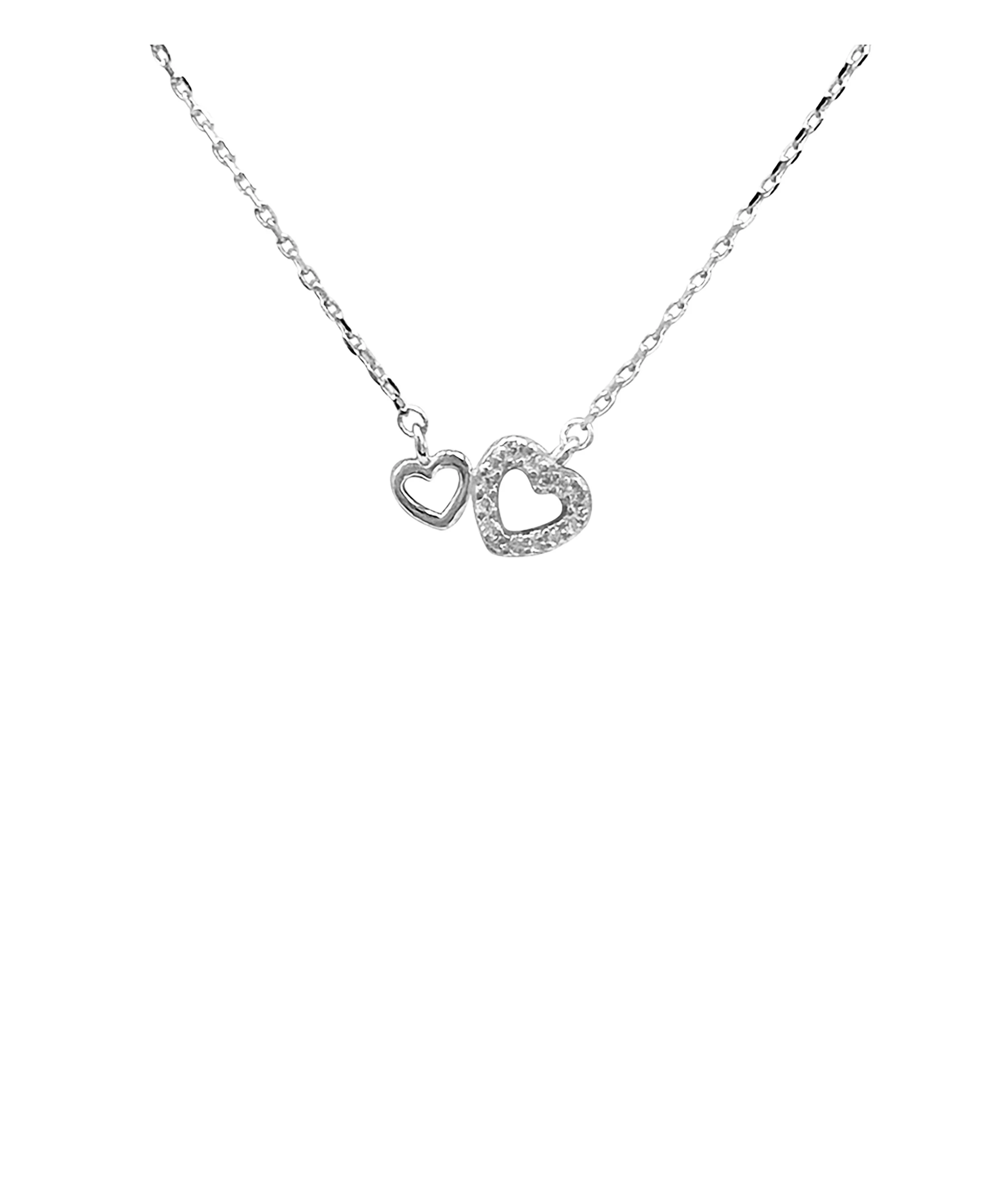 COLLIER EN ARGENT PETITS COEURS AVEC PIERRES - Image 4