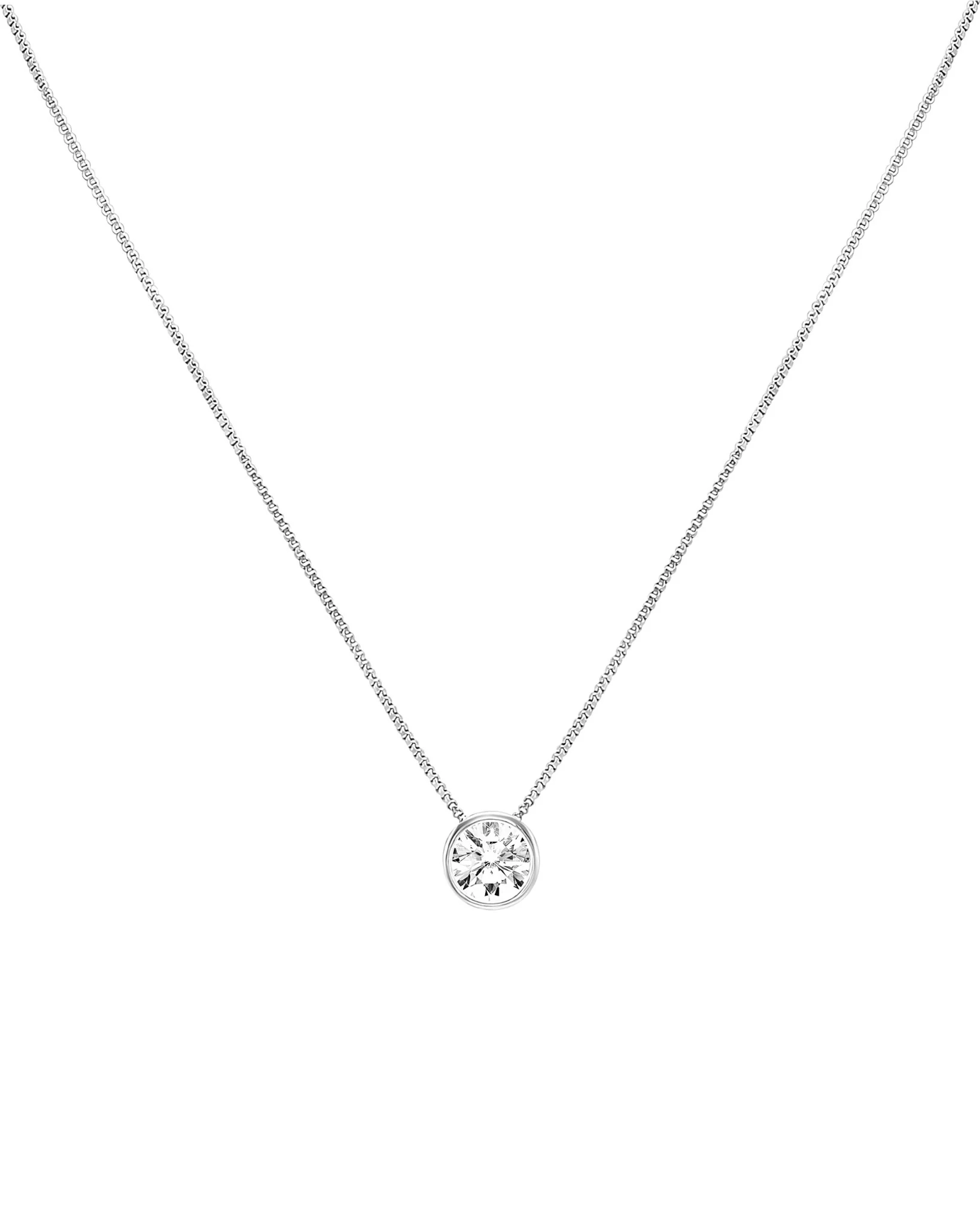 COLLIER EN ARGENT SOLITAIRE CLOS - Image 3