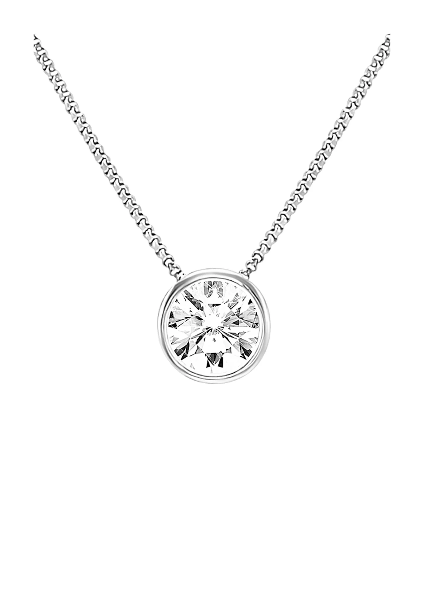 COLLIER EN ARGENT SOLITAIRE CLOS - Image 4