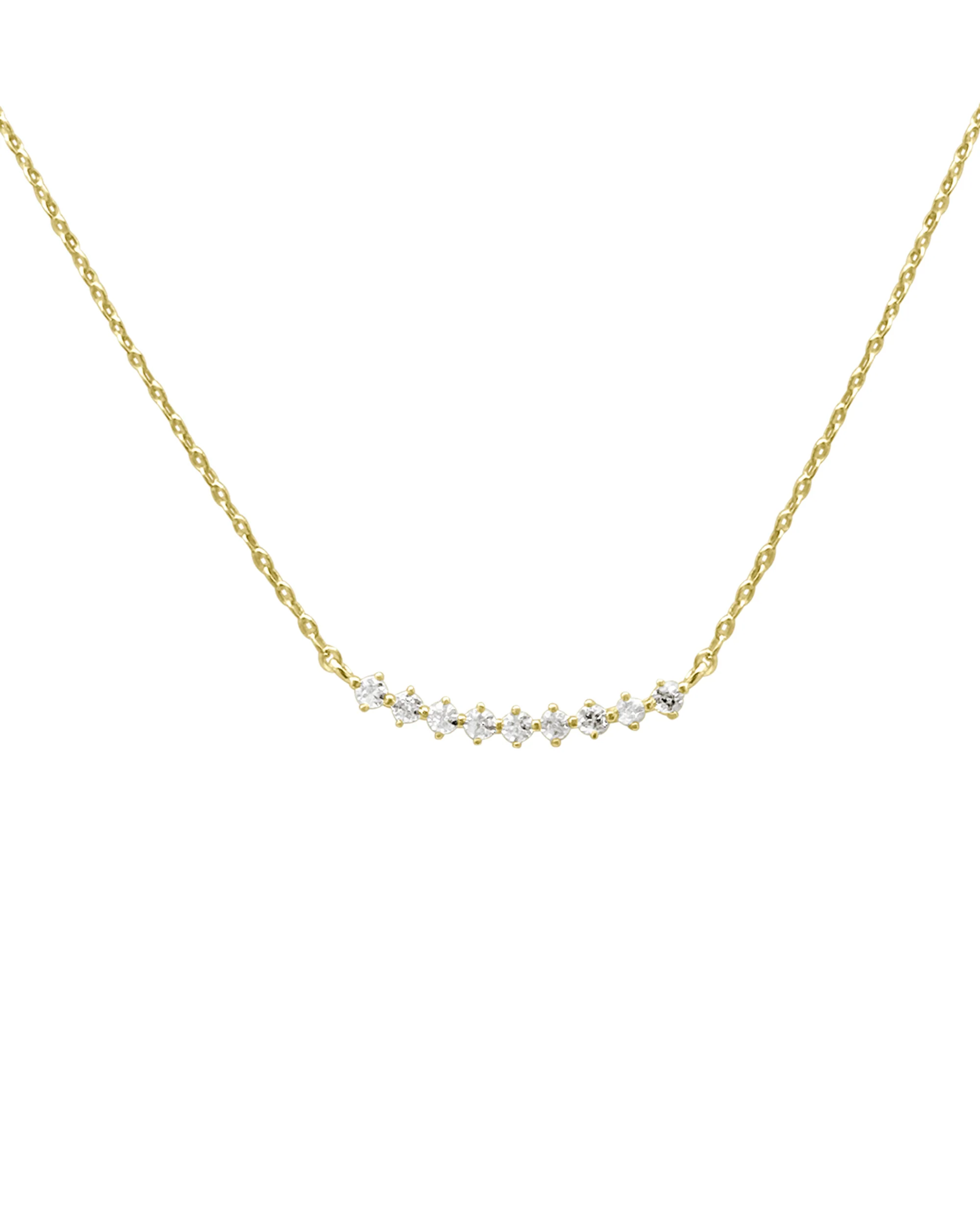 COLLIER EN PLAQUE OR AVEC RANGEE CENTRALE DE ZIRCONIUM
