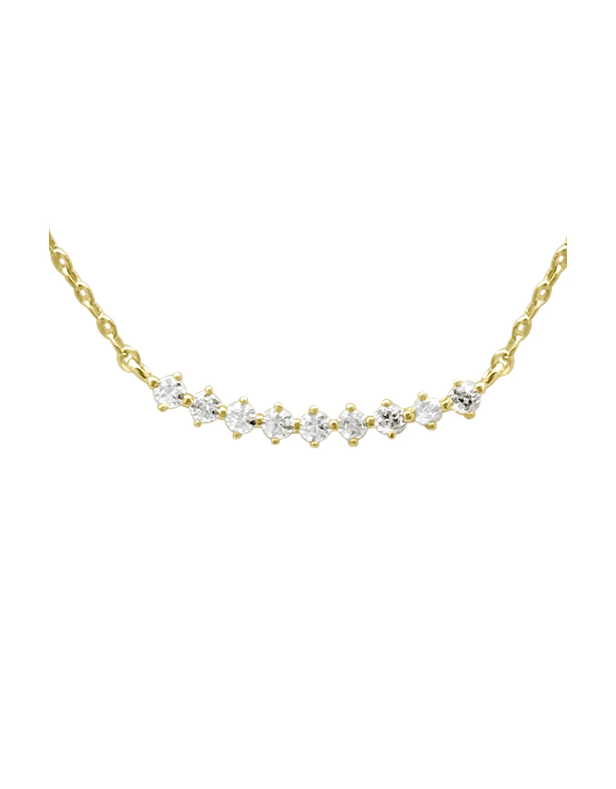 COLLIER EN PLAQUE OR AVEC RANGEE CENTRALE DE ZIRCONIUM - Image 4