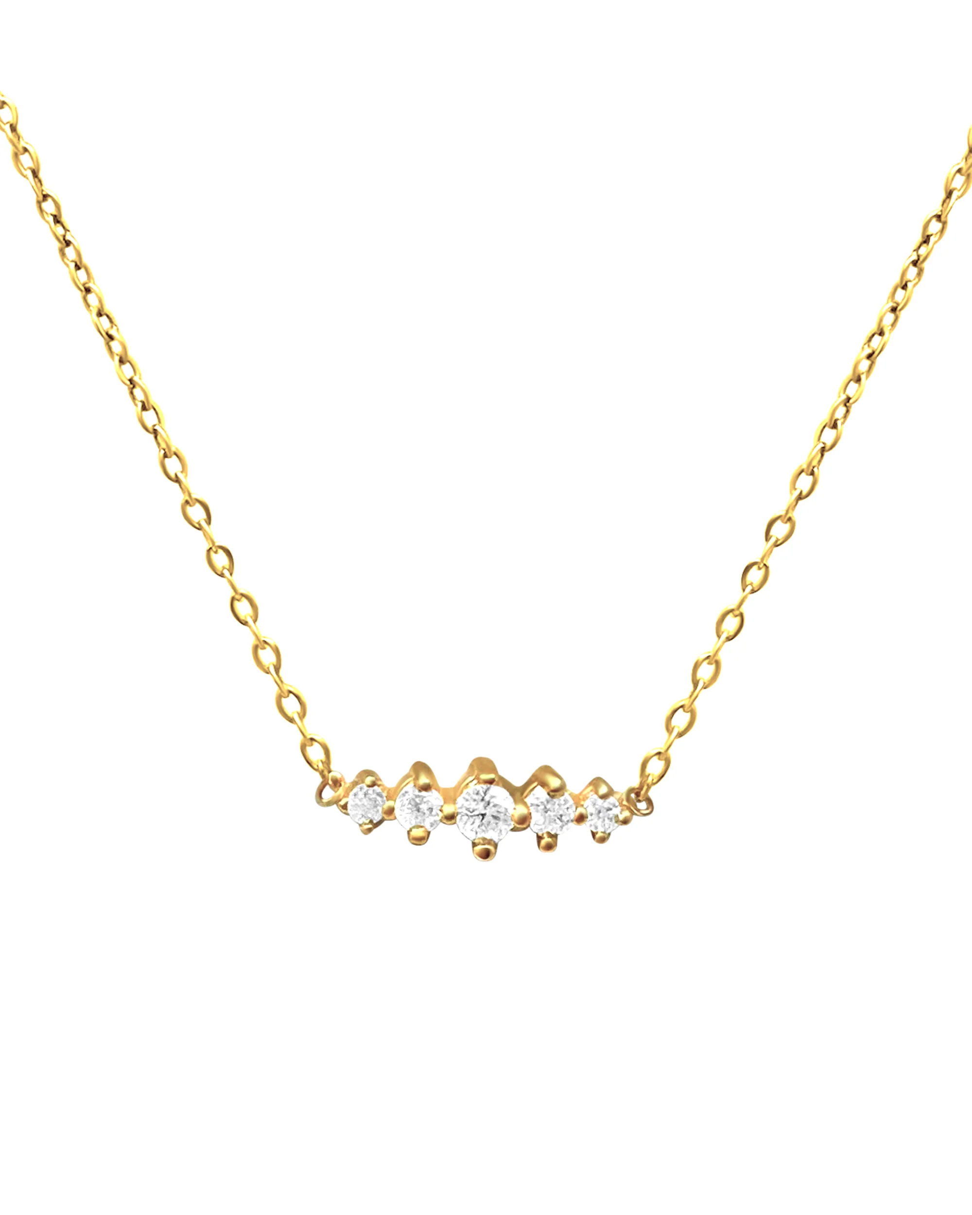 COLLIER EN PLAQUE OR AVEC 5 ZIRCONIUM