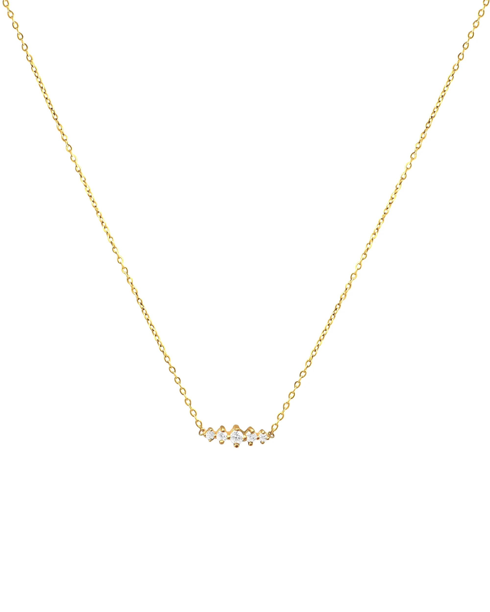 COLLIER EN PLAQUE OR AVEC 5 ZIRCONIUM - Image 3
