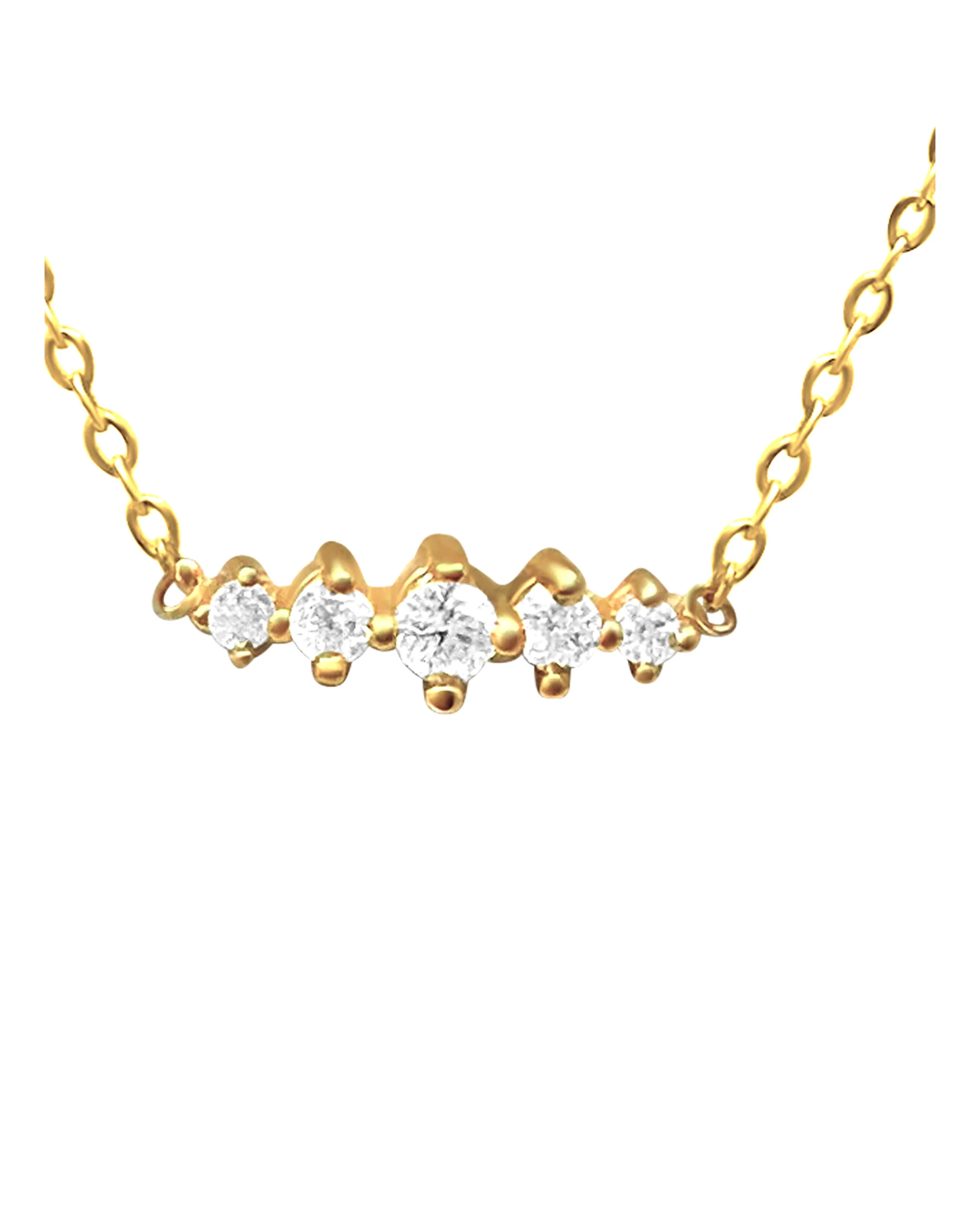 COLLIER EN PLAQUE OR AVEC 5 ZIRCONIUM - Image 4