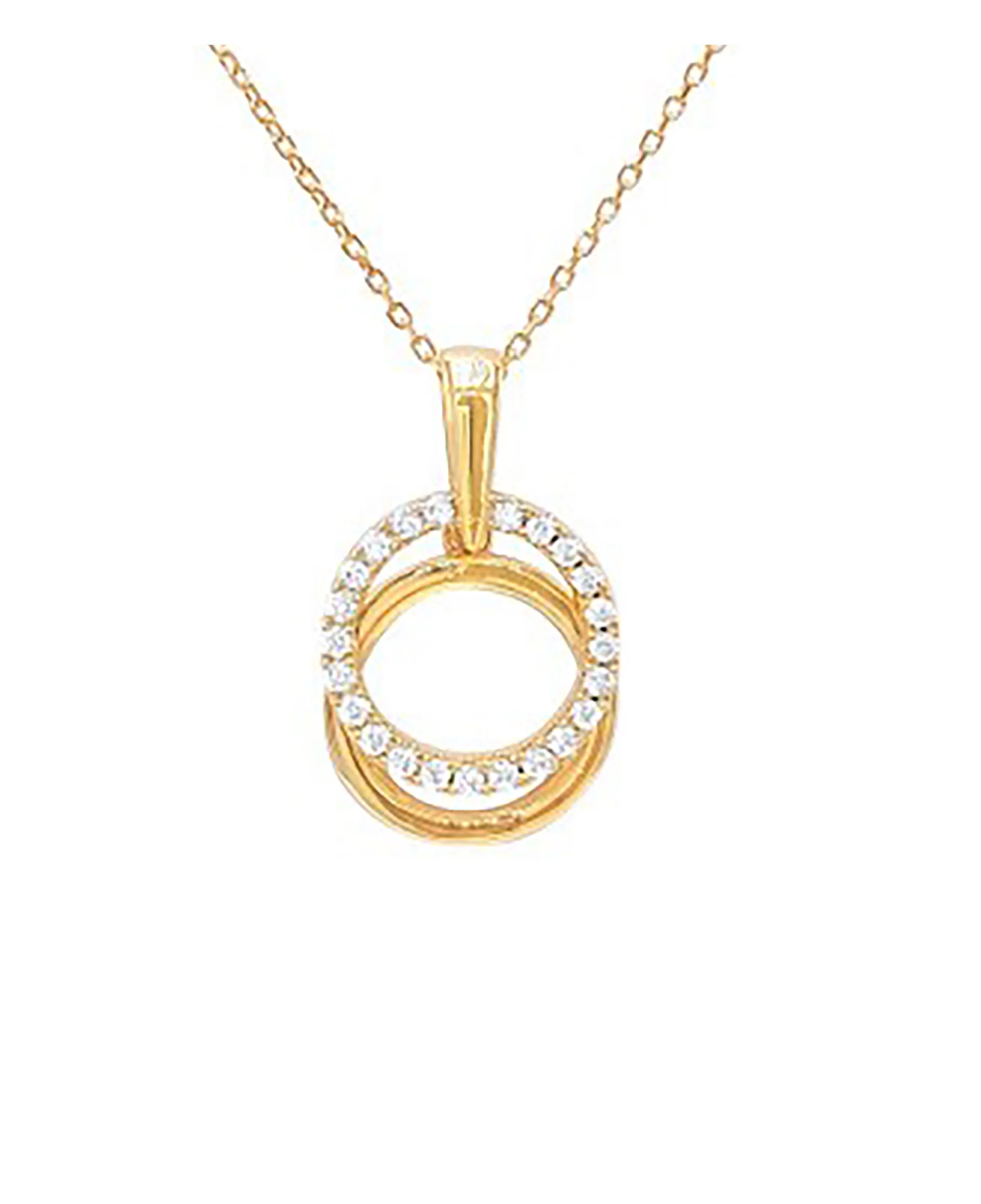 COLLIER EN PLAQUE OR DOUBLE CERCLE - Image 4