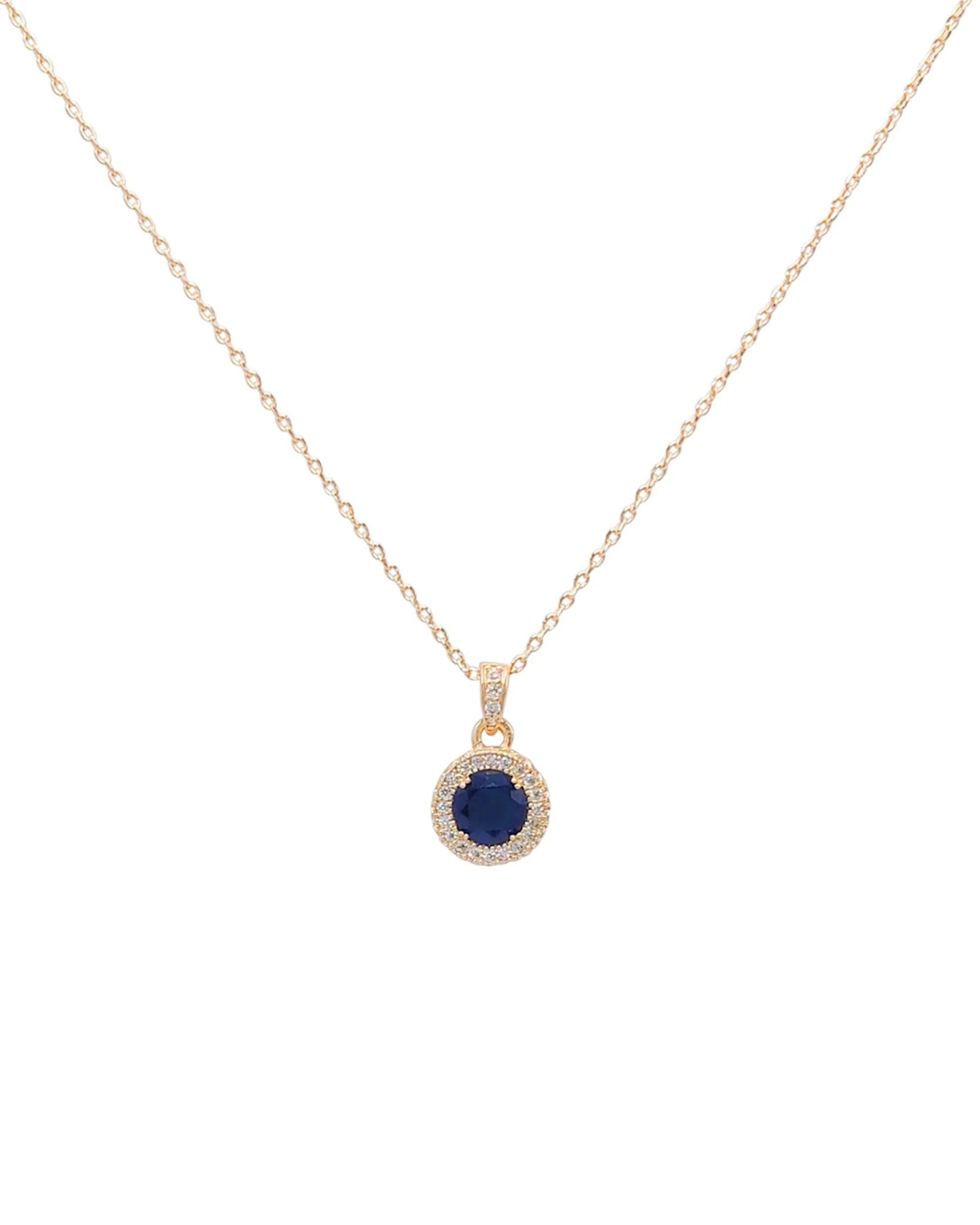 COLLIER EN PLAQUE OR PENDENTIF BLEU