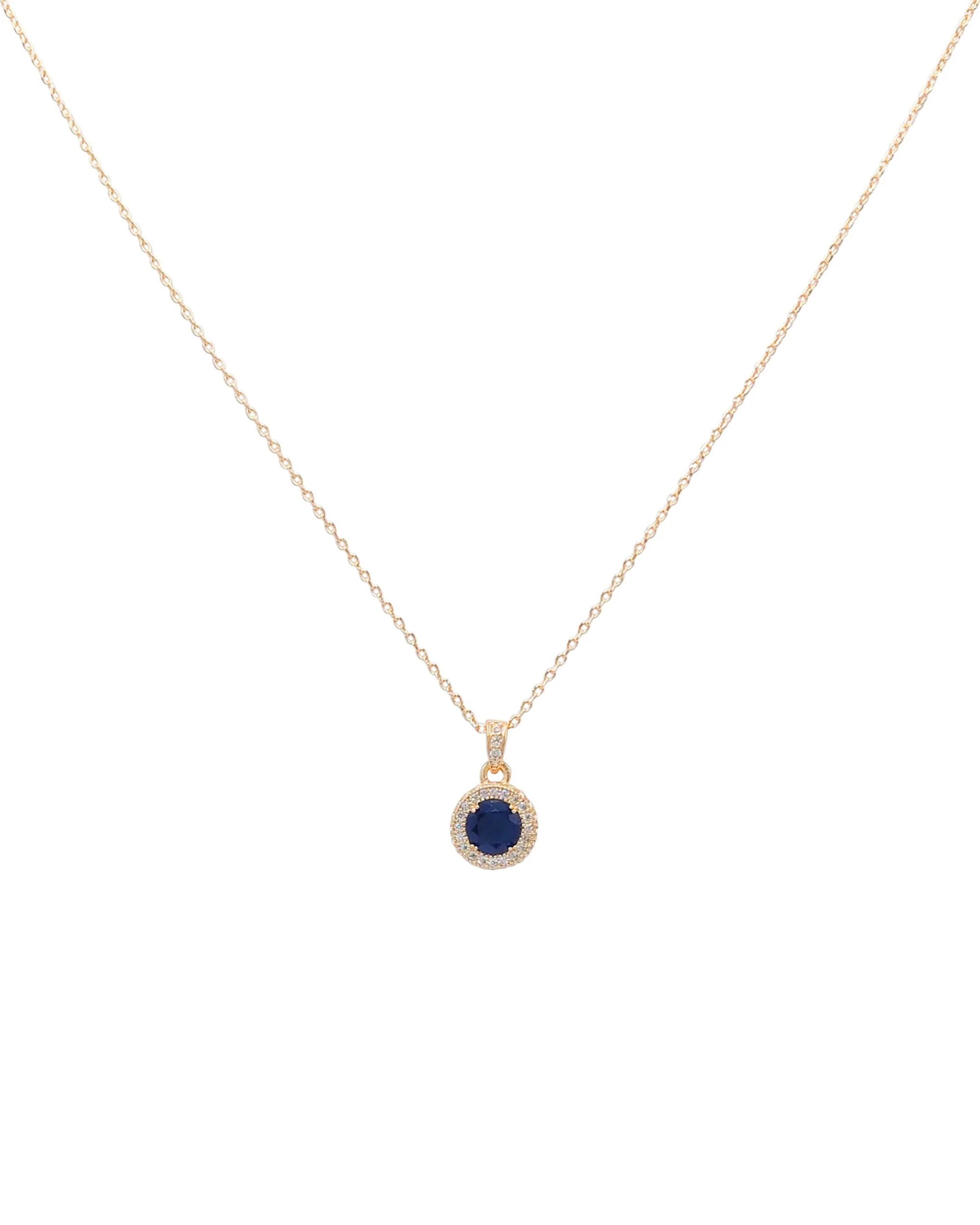 COLLIER EN PLAQUE OR PENDENTIF BLEU - Image 3