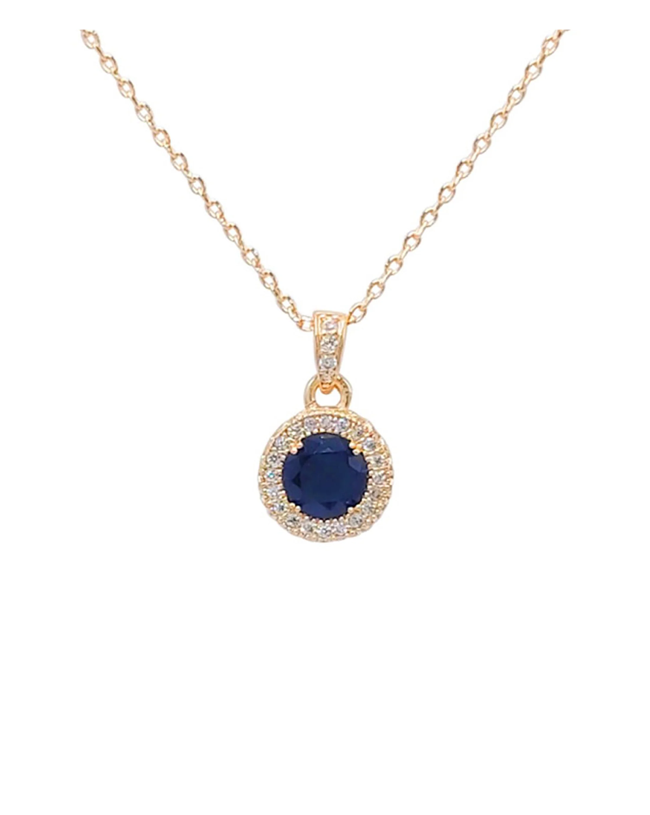COLLIER EN PLAQUE OR PENDENTIF BLEU - Image 4