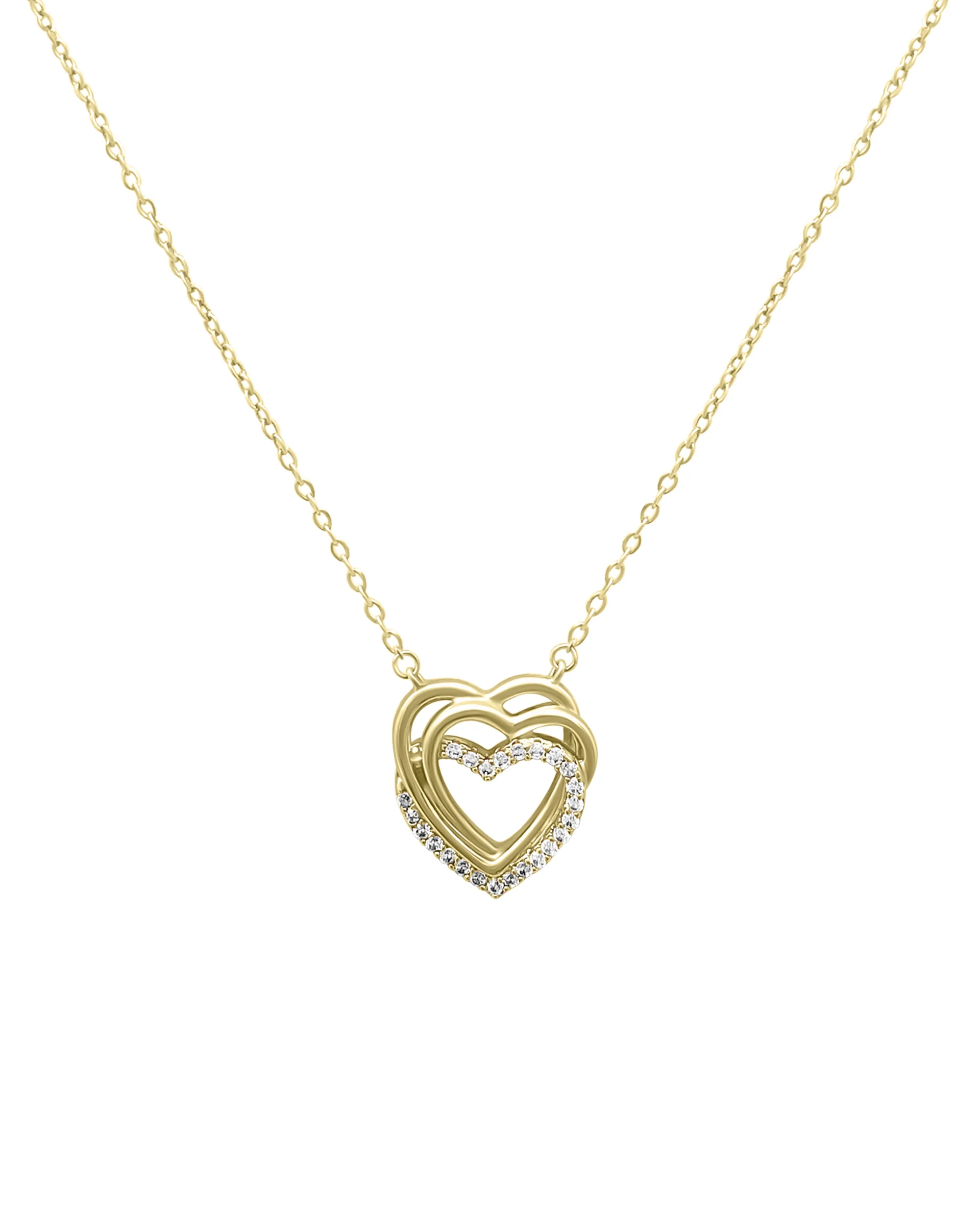 COLLIER COEUR EN PLAQUE OR – AMOUR ETERNEL