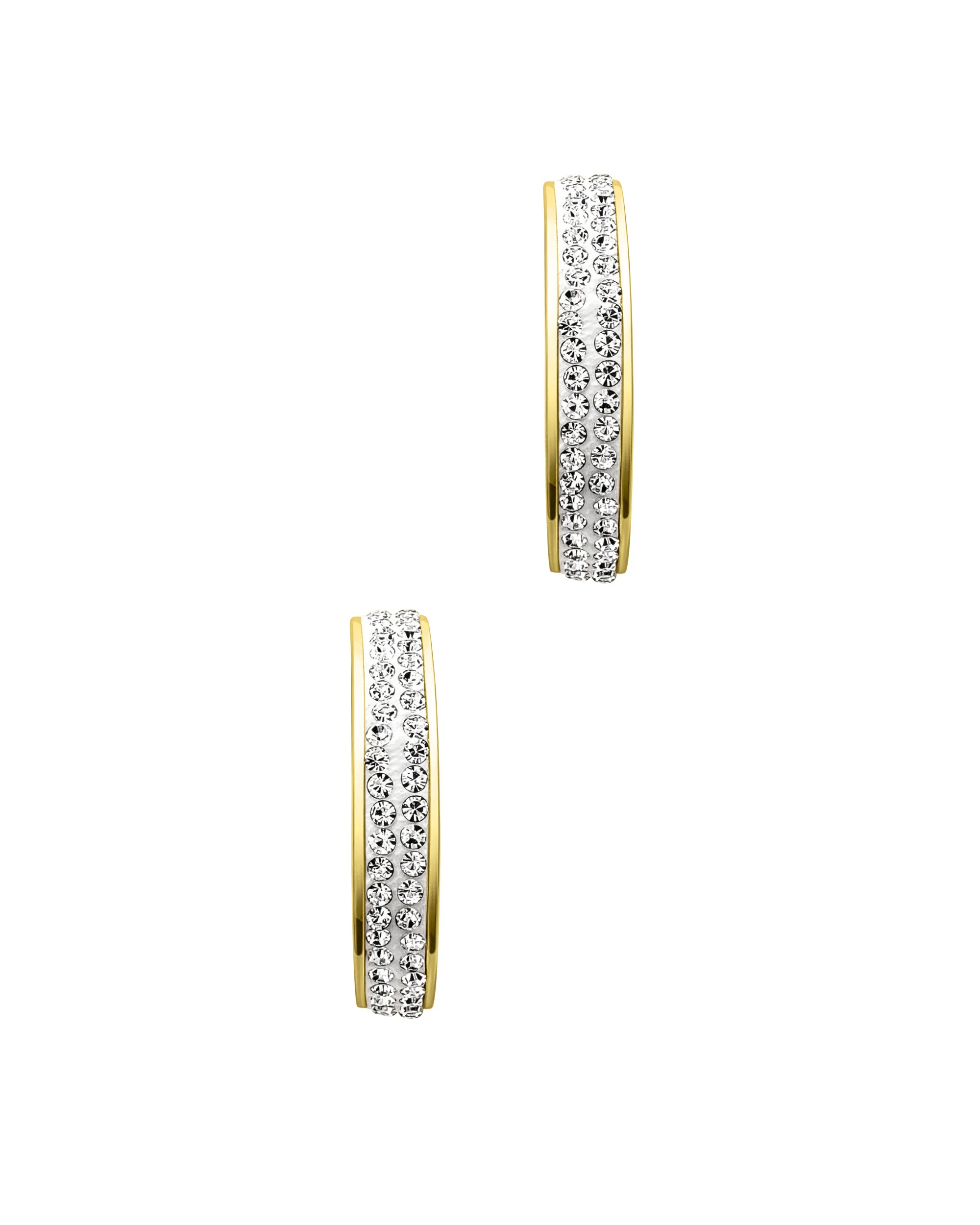 CREOLES EN ACIER DORE AVEC STRASS