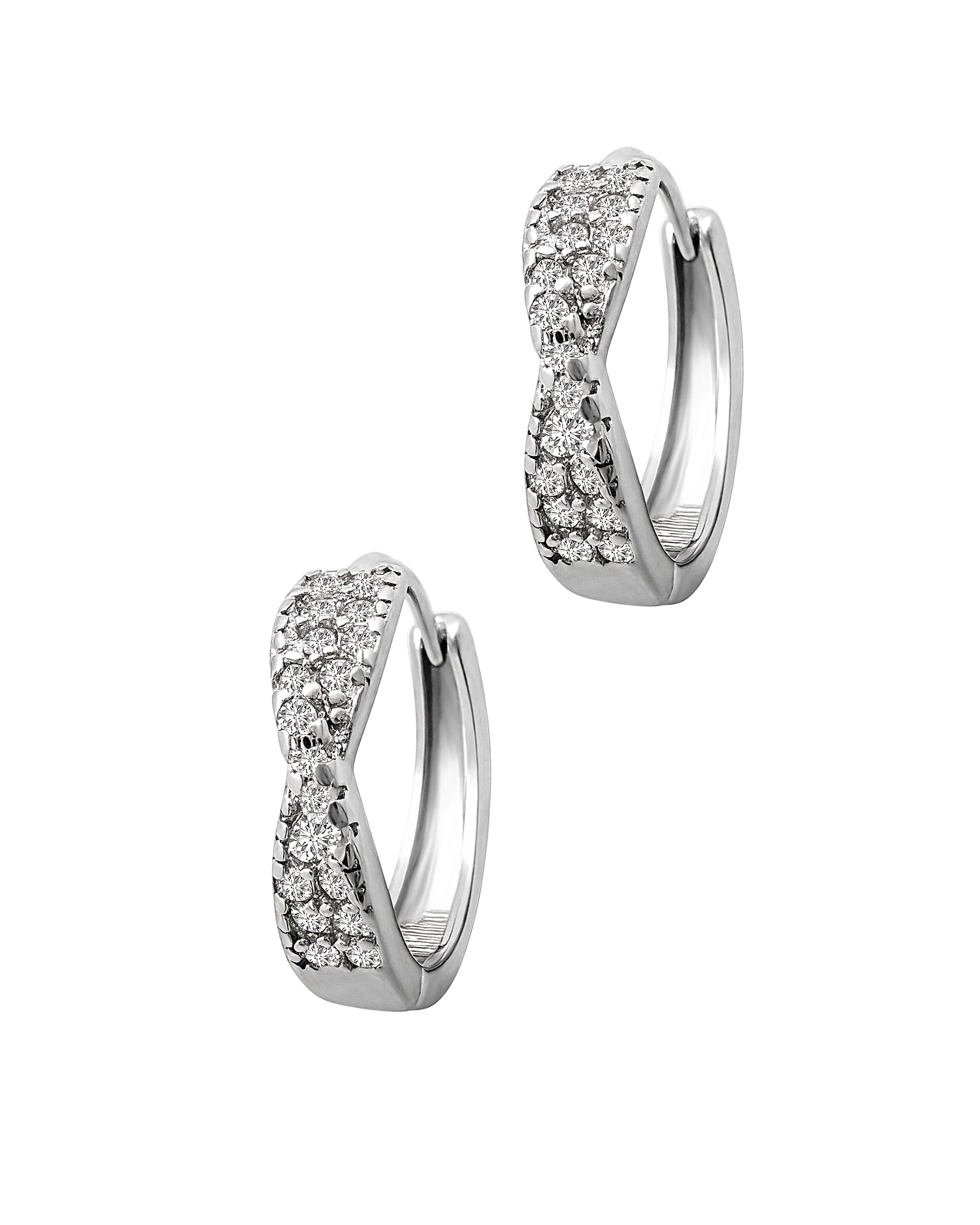 CREOLES EN ARGENT DOUBLE LIGNE AVEC ZIRCONIUM