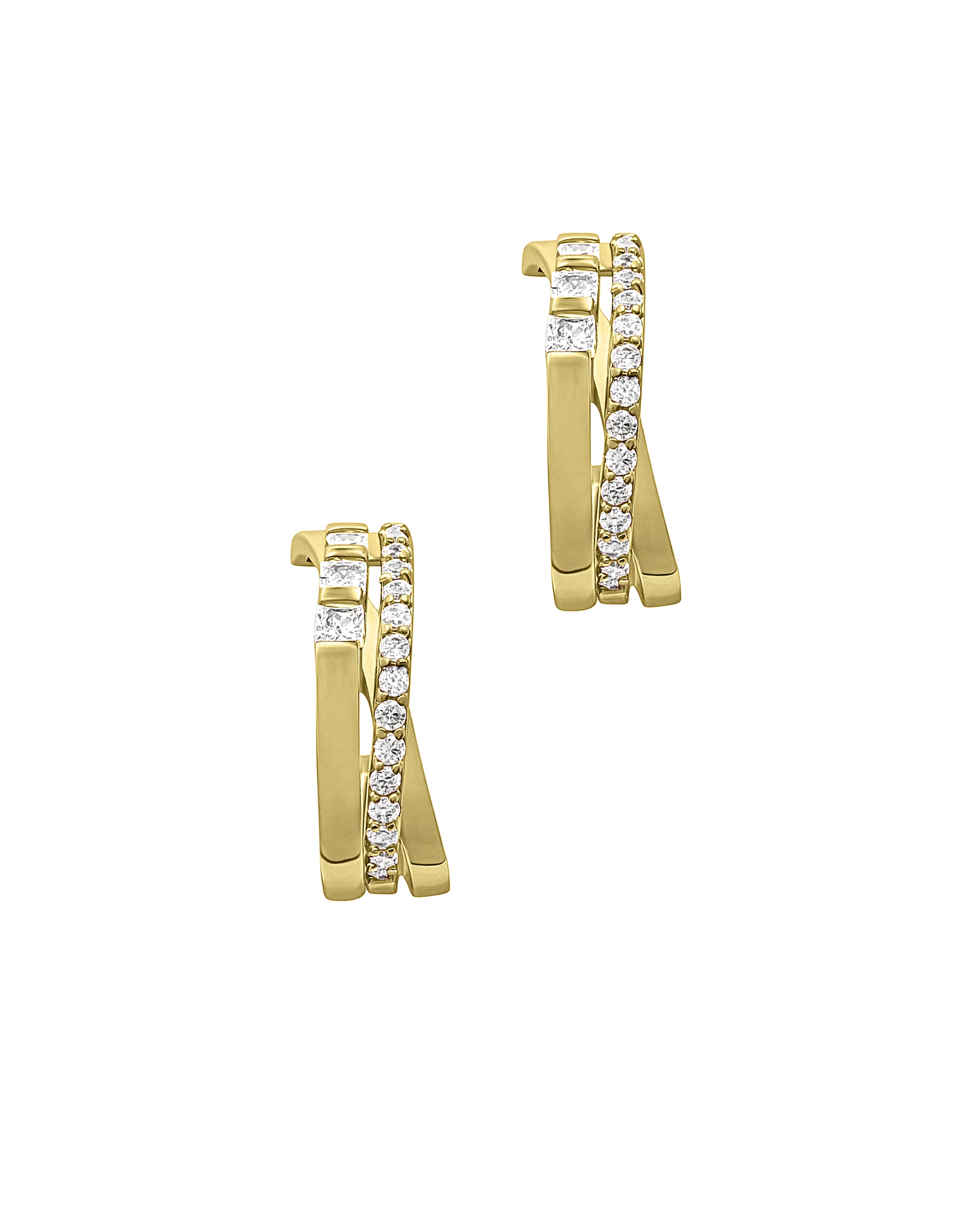 CREOLES EN PLAQUE OR AVEC ZIRCONIUM