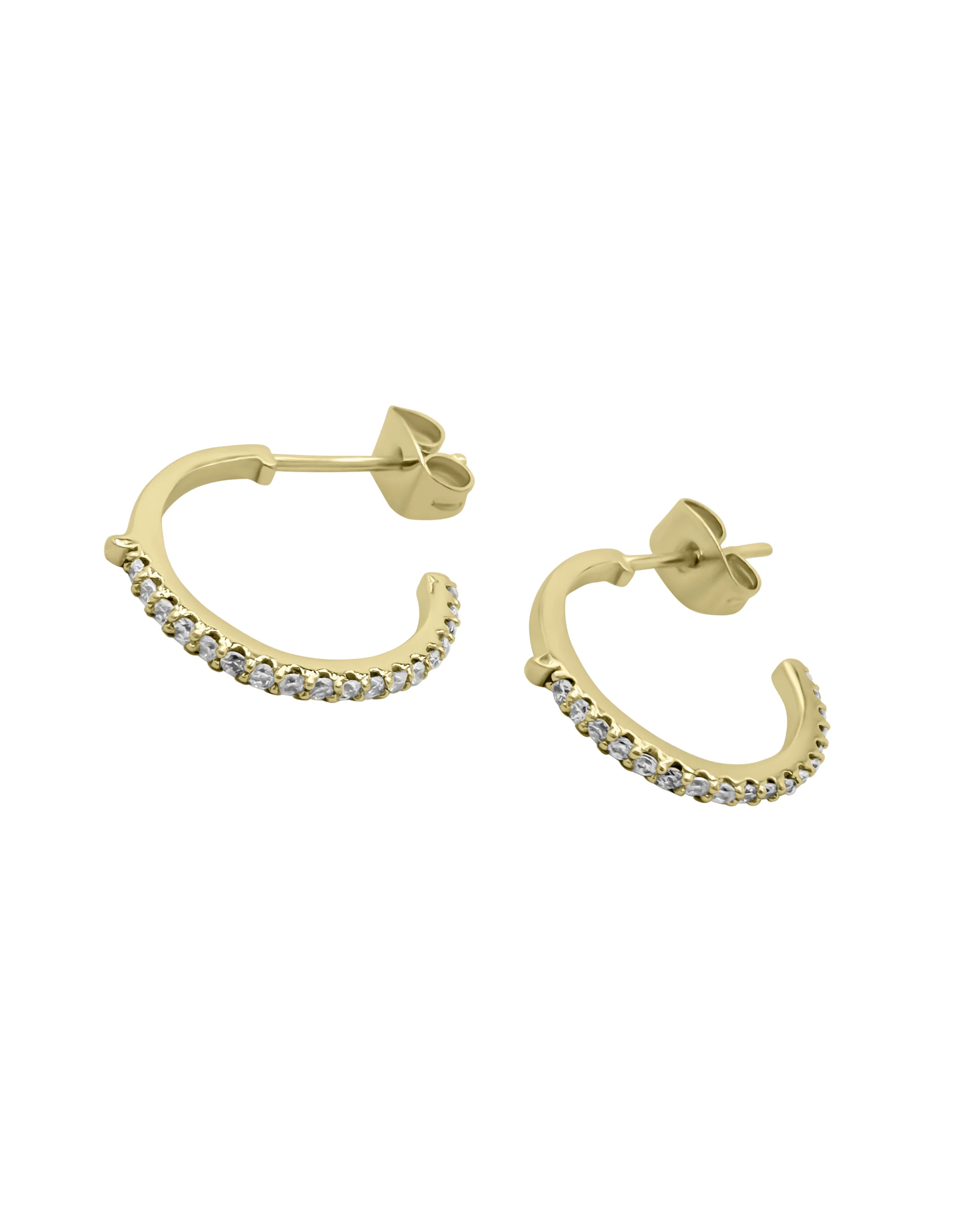 CREOLES EN PLAQUE OR AVEC ZIRCONIUM - Image 3