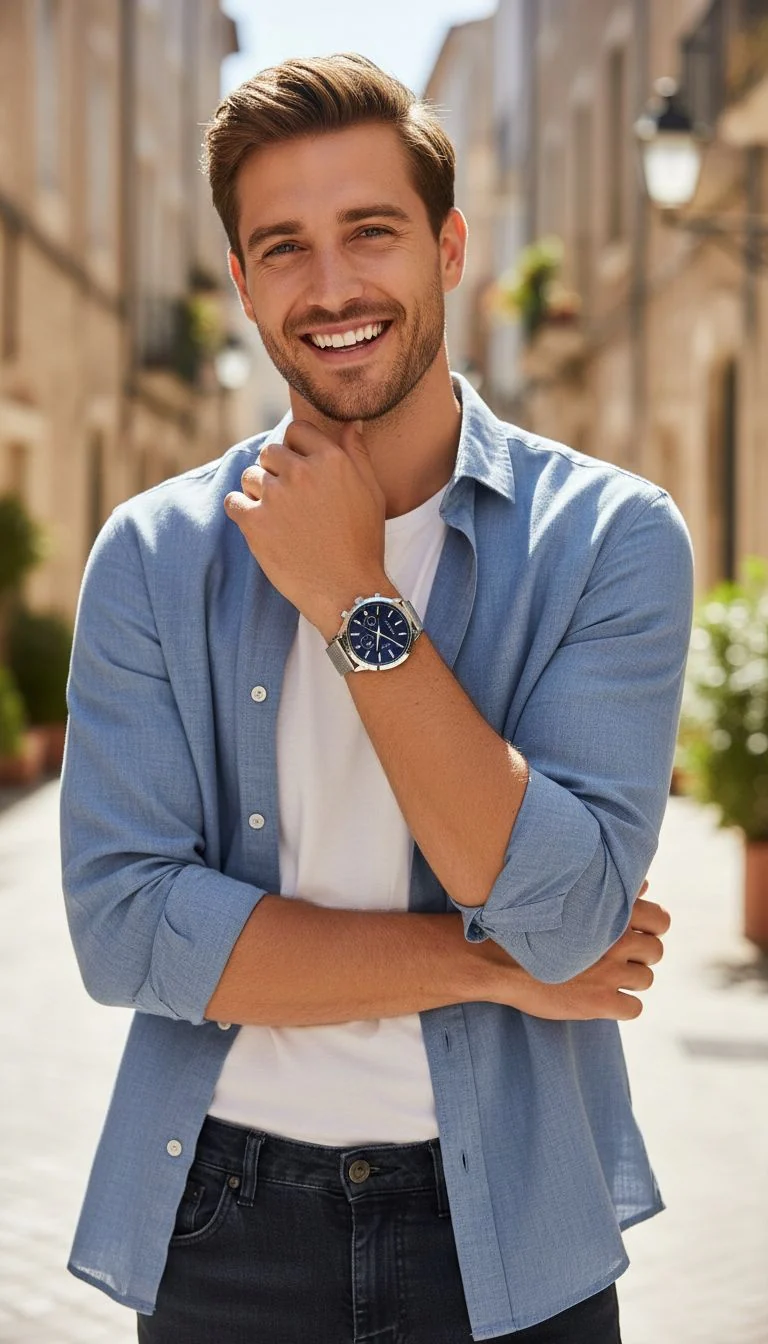 MONTRE VENIZI ARGENTEE AVEC CADRAN BLEU NUIT - Image 2