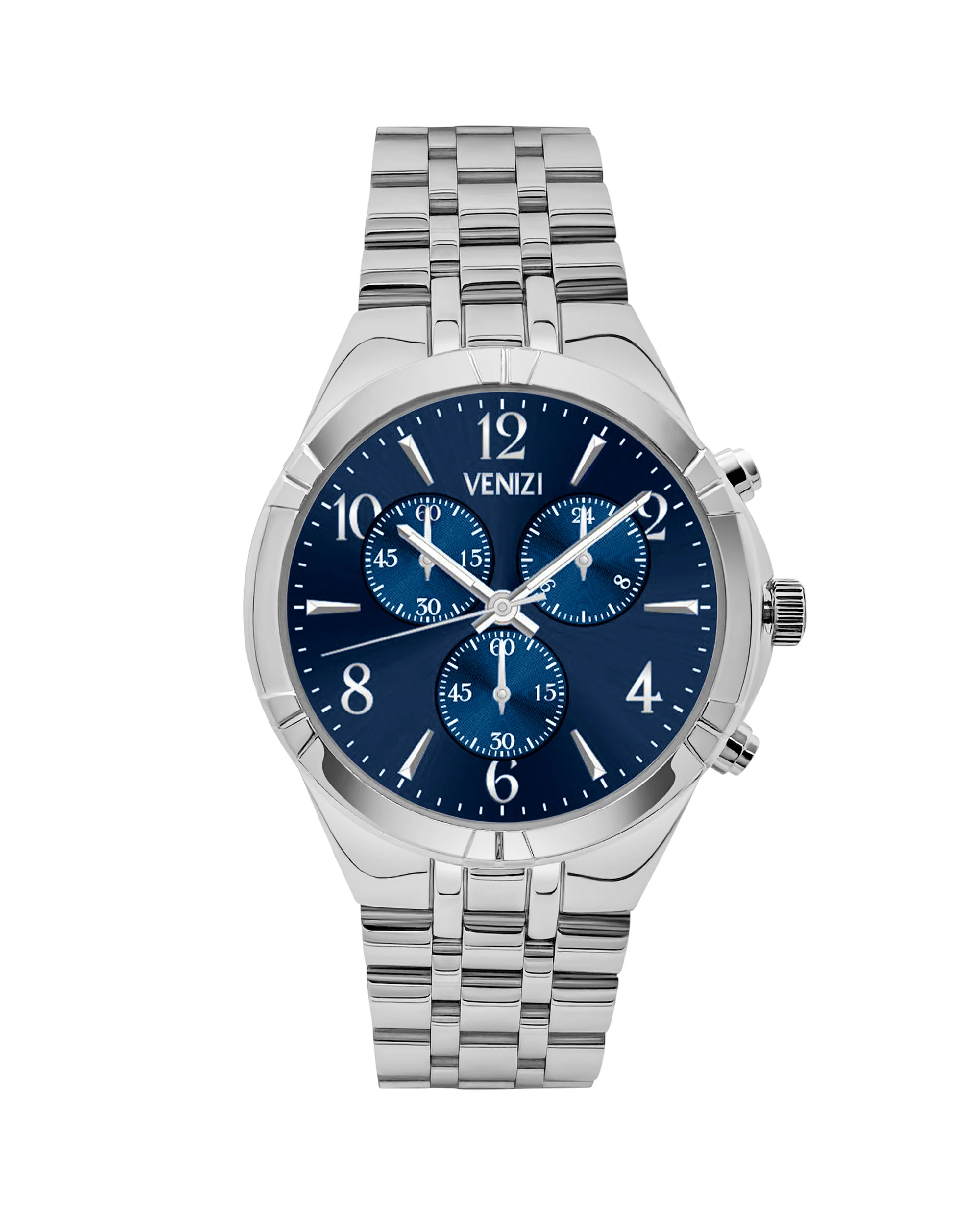 MONTRE VENIZI ARGENTEE AVEC CADRAN BLEU NUIT