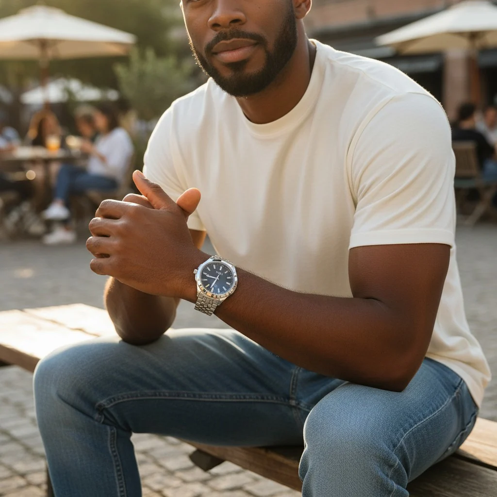 MONTRE VENIZI ARGENTEE AVEC CADRAN BLEU NUIT - Image 2