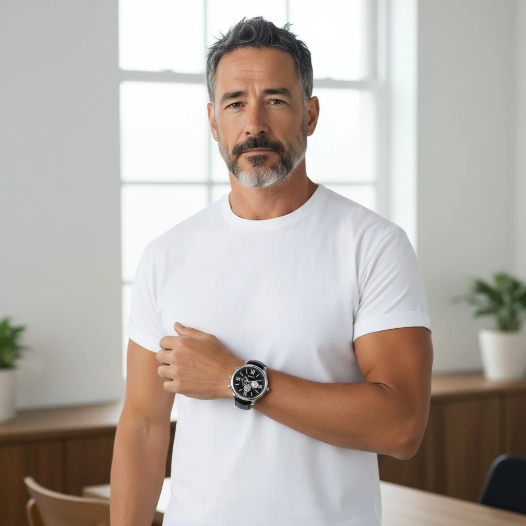 MONTRE VENIZI ARGENTEE AVEC CADRAN NOIR ET CHIFFRES ROMAINS - Image 2