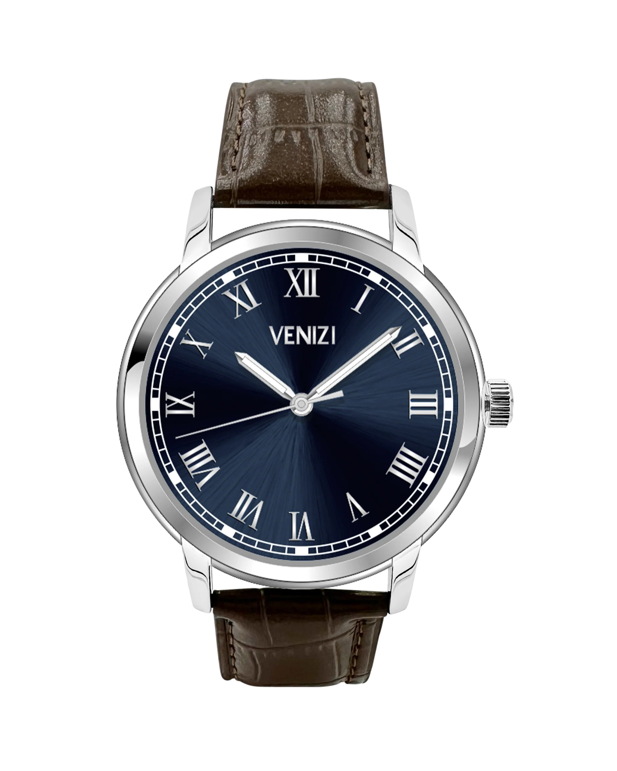 MONTRE VENIZI ARGENTEE AVEC CADRAN BLEU NUIT