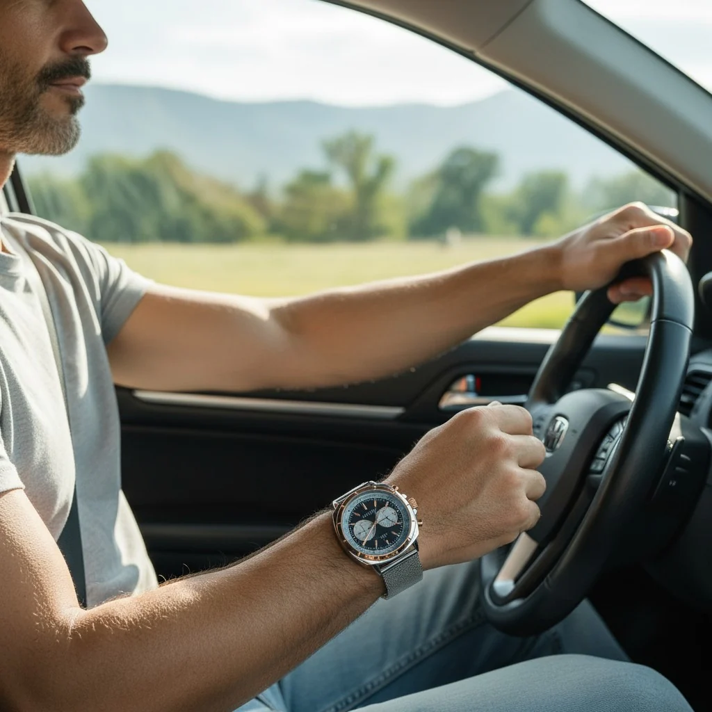 Montre Venizi argentée et rosé avec dateur bracelet métallique - Image 2