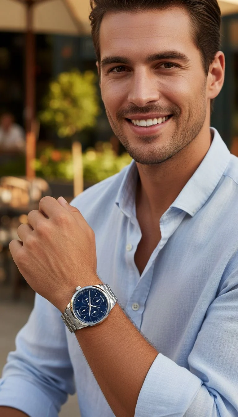 MONTRE VENIZI ARGENTEE AVEC CADRAN BLEU NUIT - Image 2