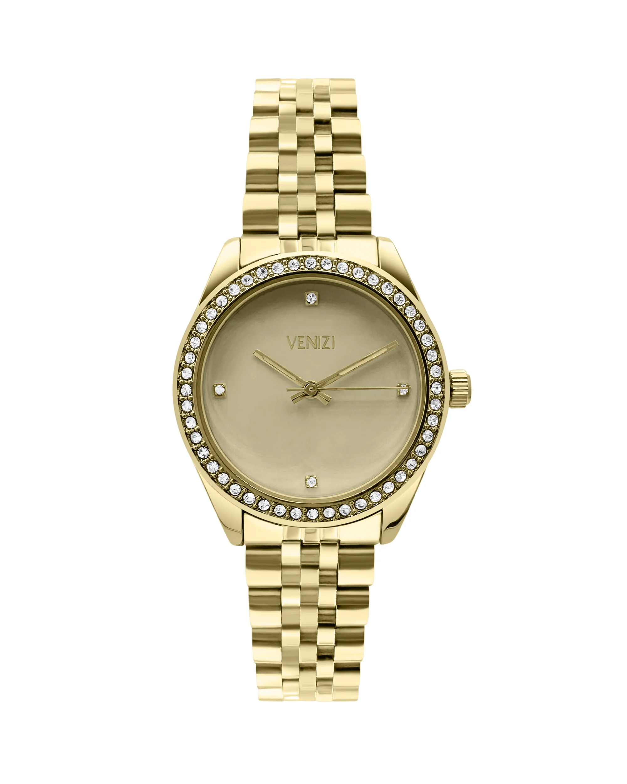MONTRE VENIZI DOREE CADRAN CHAMPAGNE AVEC STRASS
