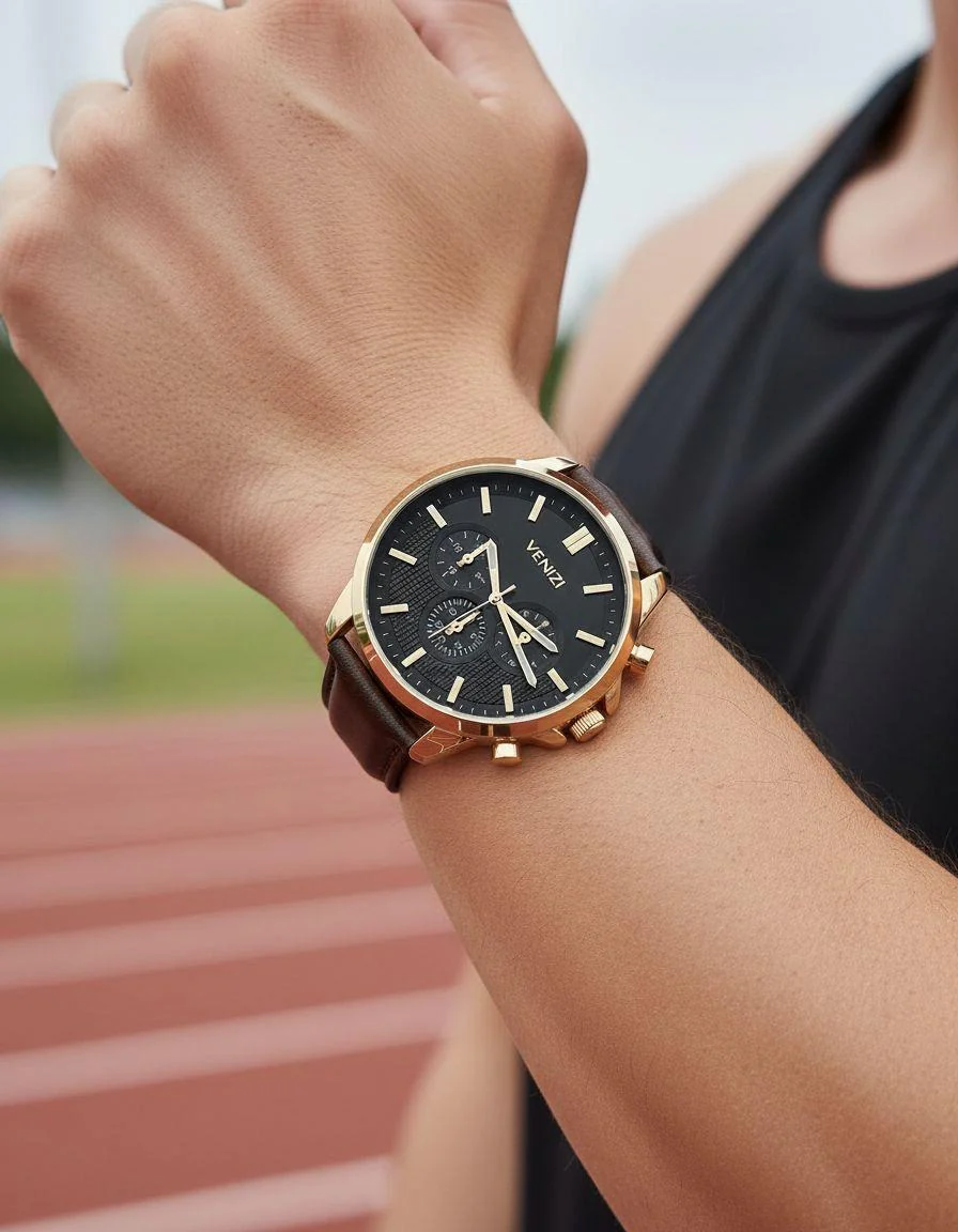MONTRE VENIZI DOREE AVEC CADRAN NOIR - Image 2