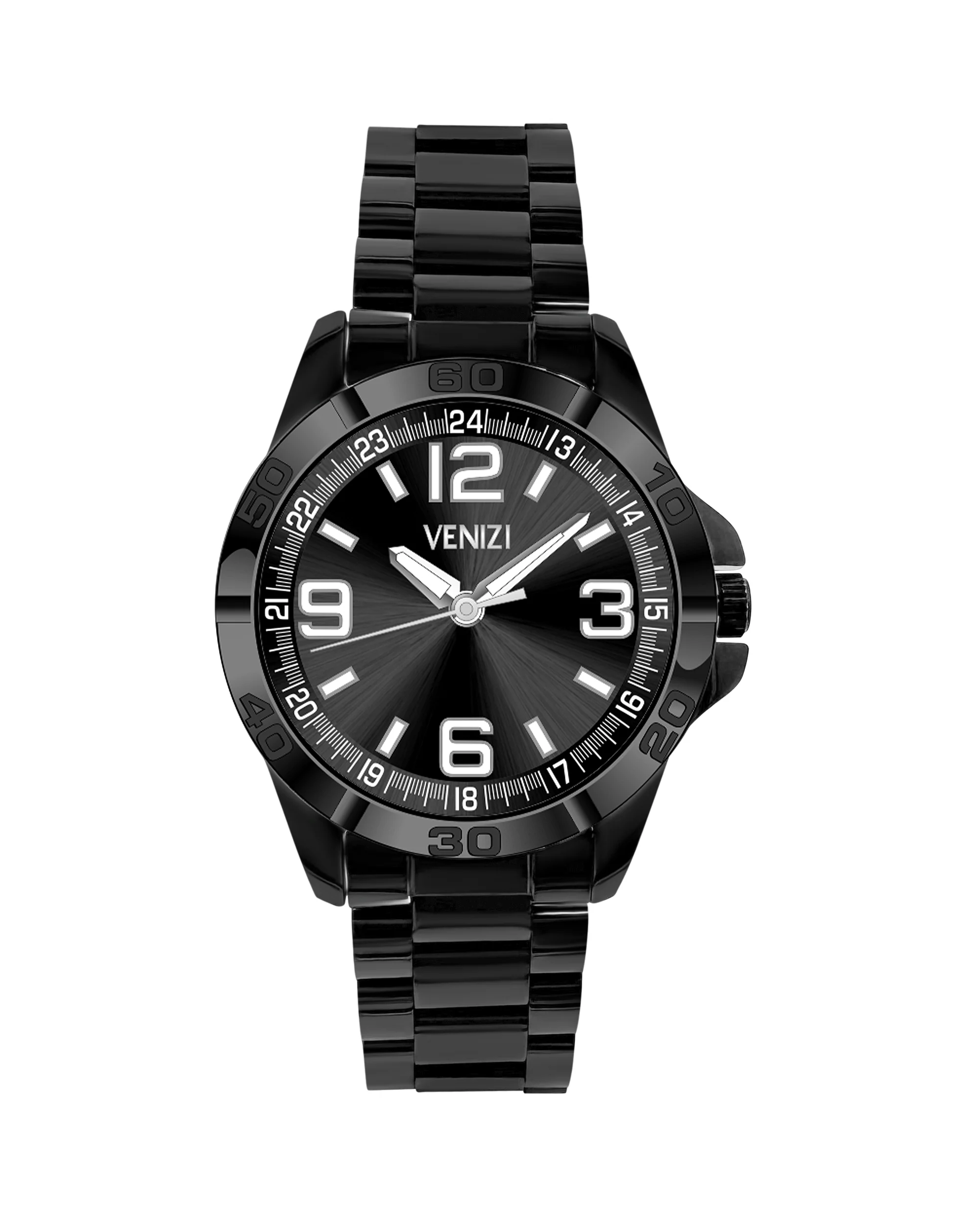 MONTRE VENIZI NOIRE AVEC CADRAN NOIR