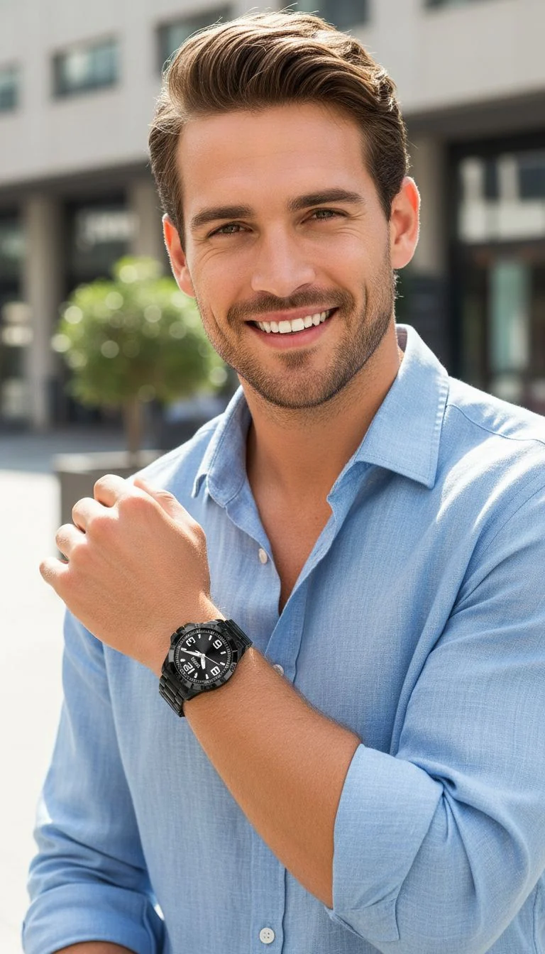 MONTRE VENIZI NOIRE AVEC CADRAN NOIR - Image 2