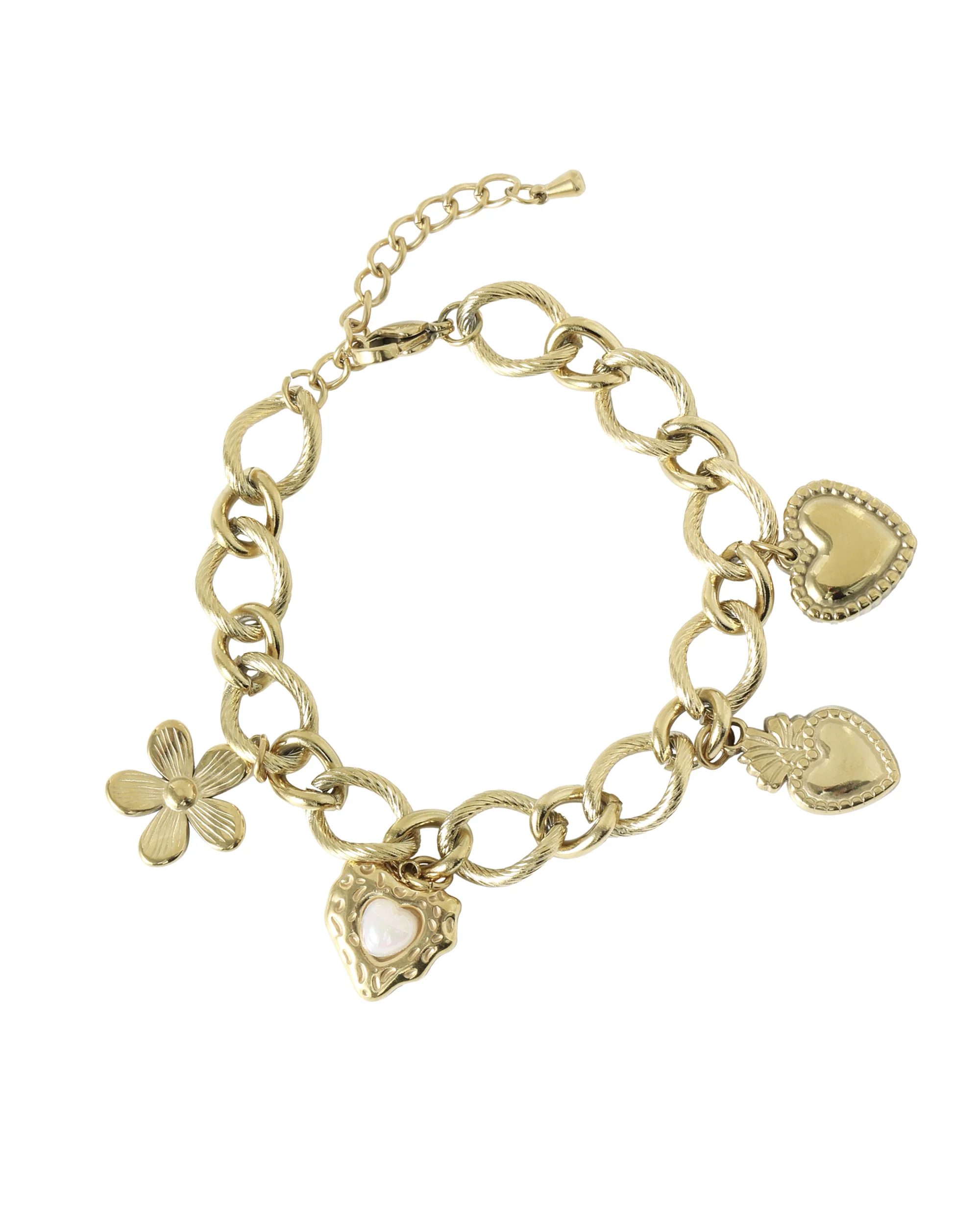 PARURE EN ACIER DORE ORNE DE CHARMS - Image 3