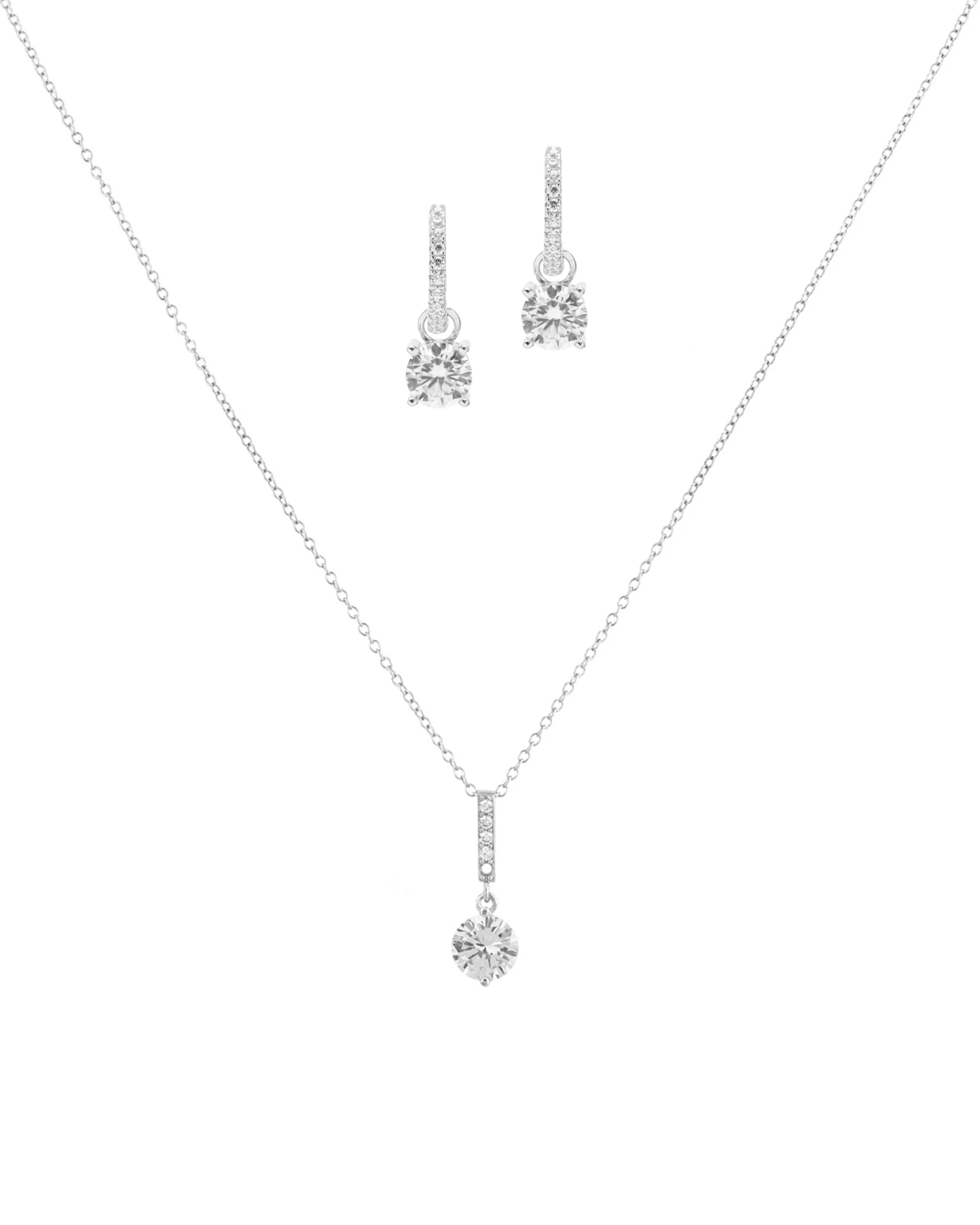 PARURE EN ARGENT AVEC SOLITAIRE