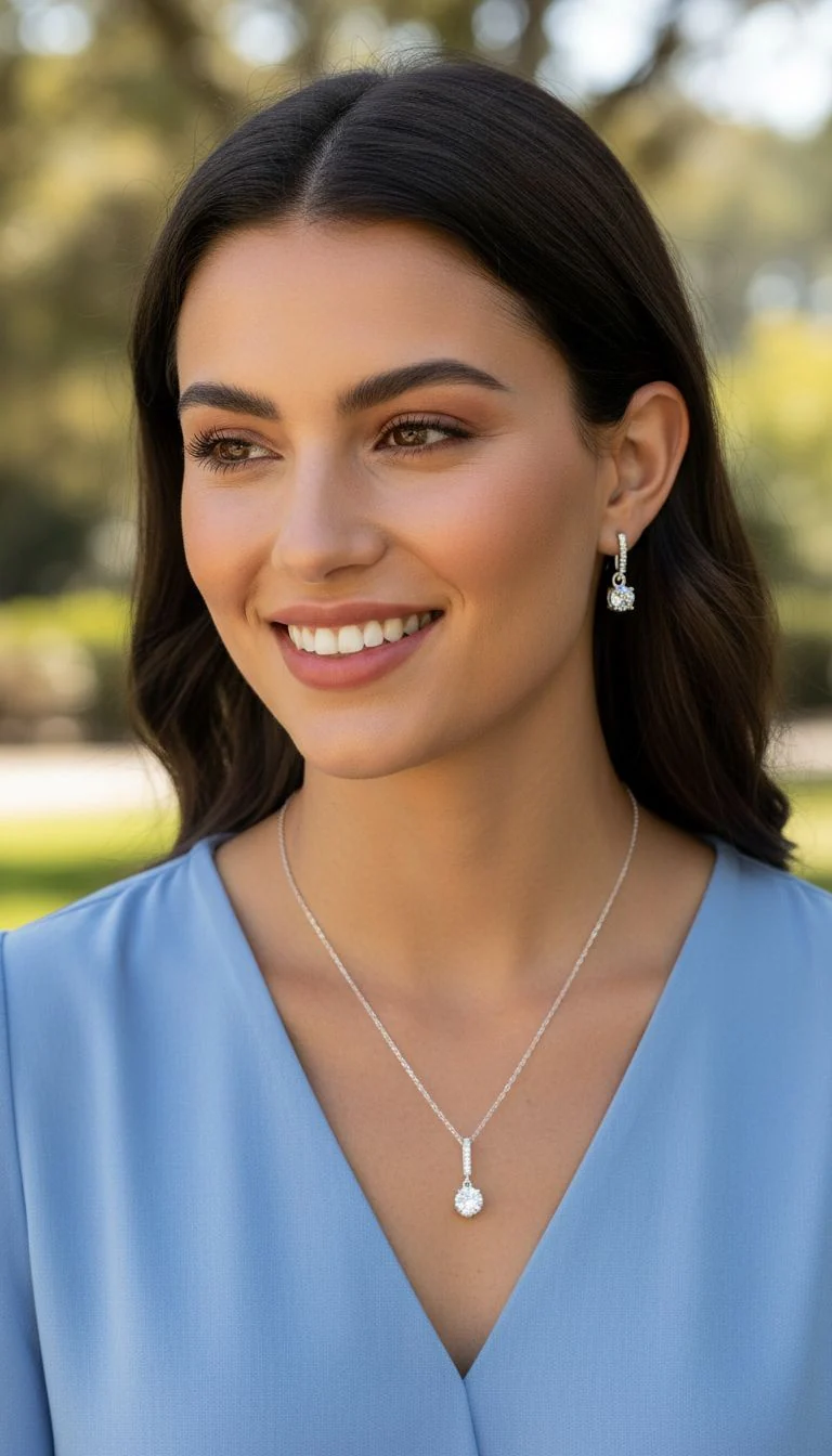 PARURE EN ARGENT AVEC SOLITAIRE - Image 2
